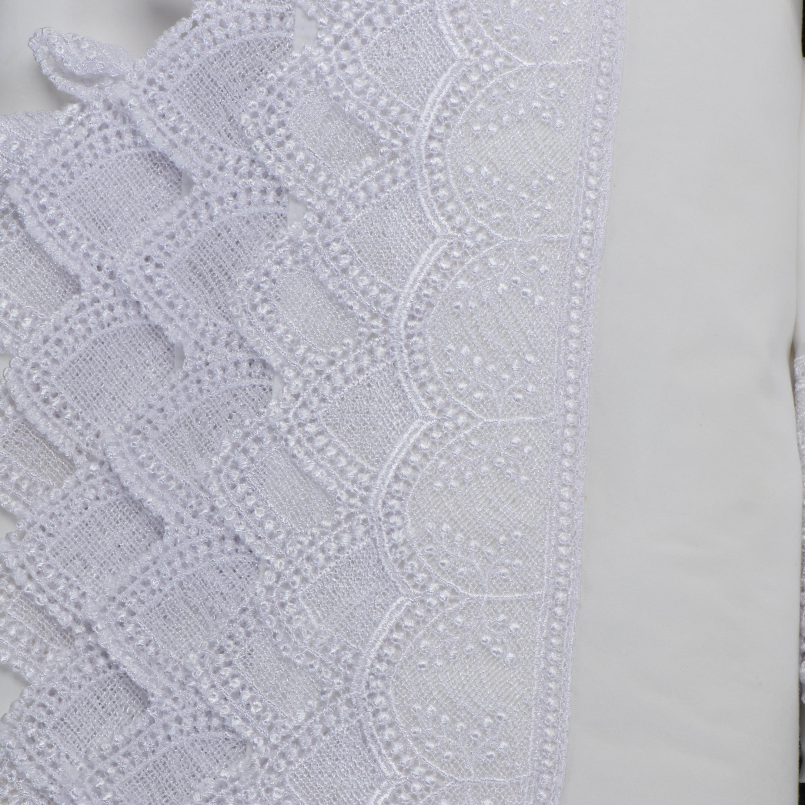 Charisma Lace Trim Egyptian Cotton Flat Sheet, Pillowcases, and Other Sheets