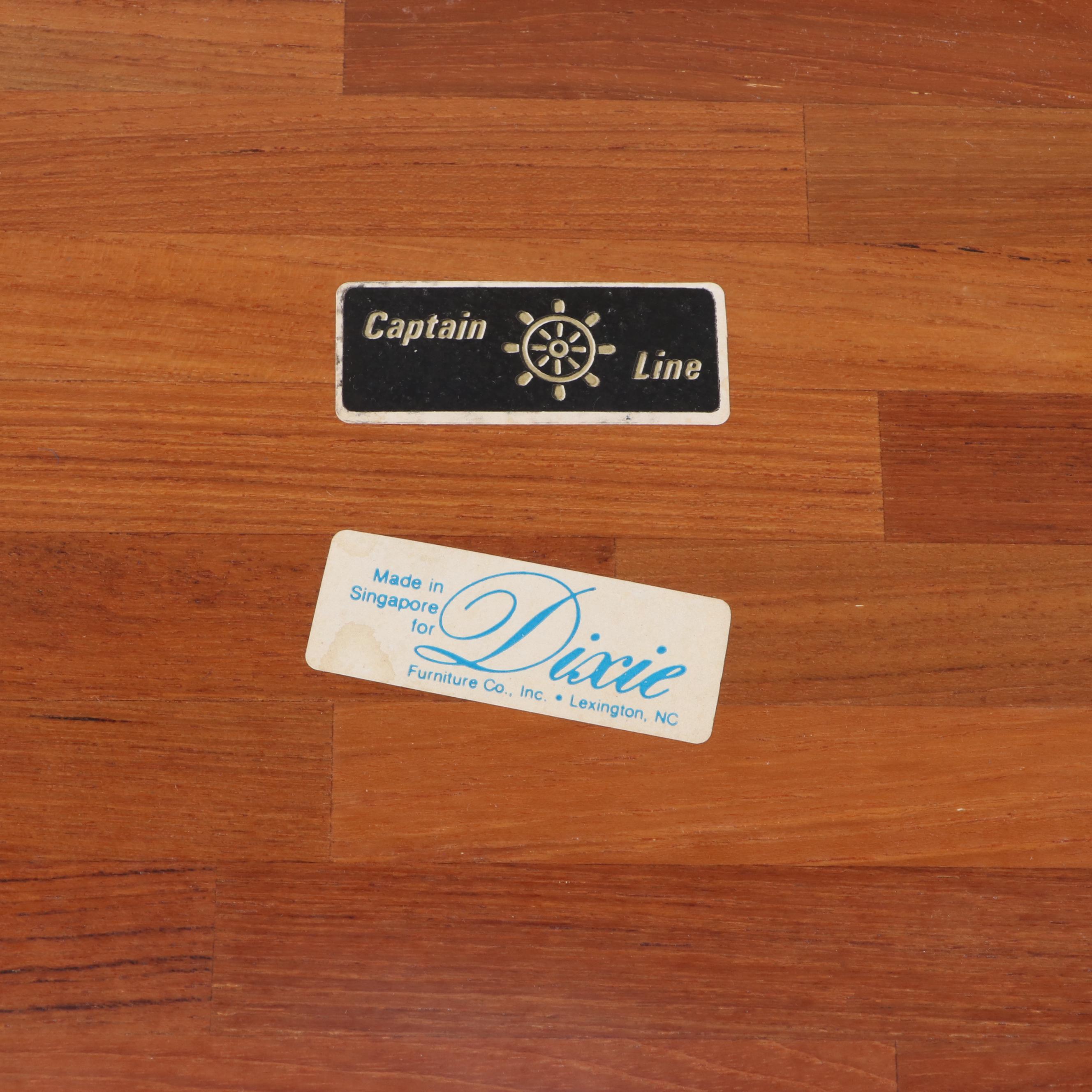 Dixie Furniture Mid Century Modern "Captain Line" Teak Side Tables