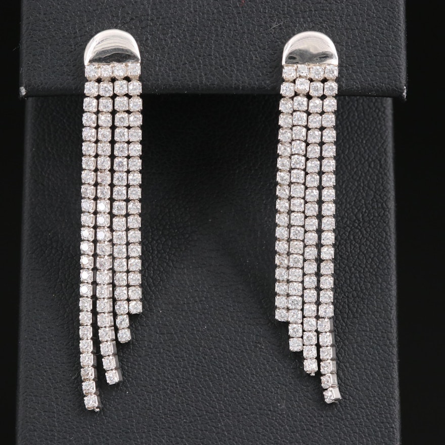 Sterling Cubic Zirconia Tassel Earrings