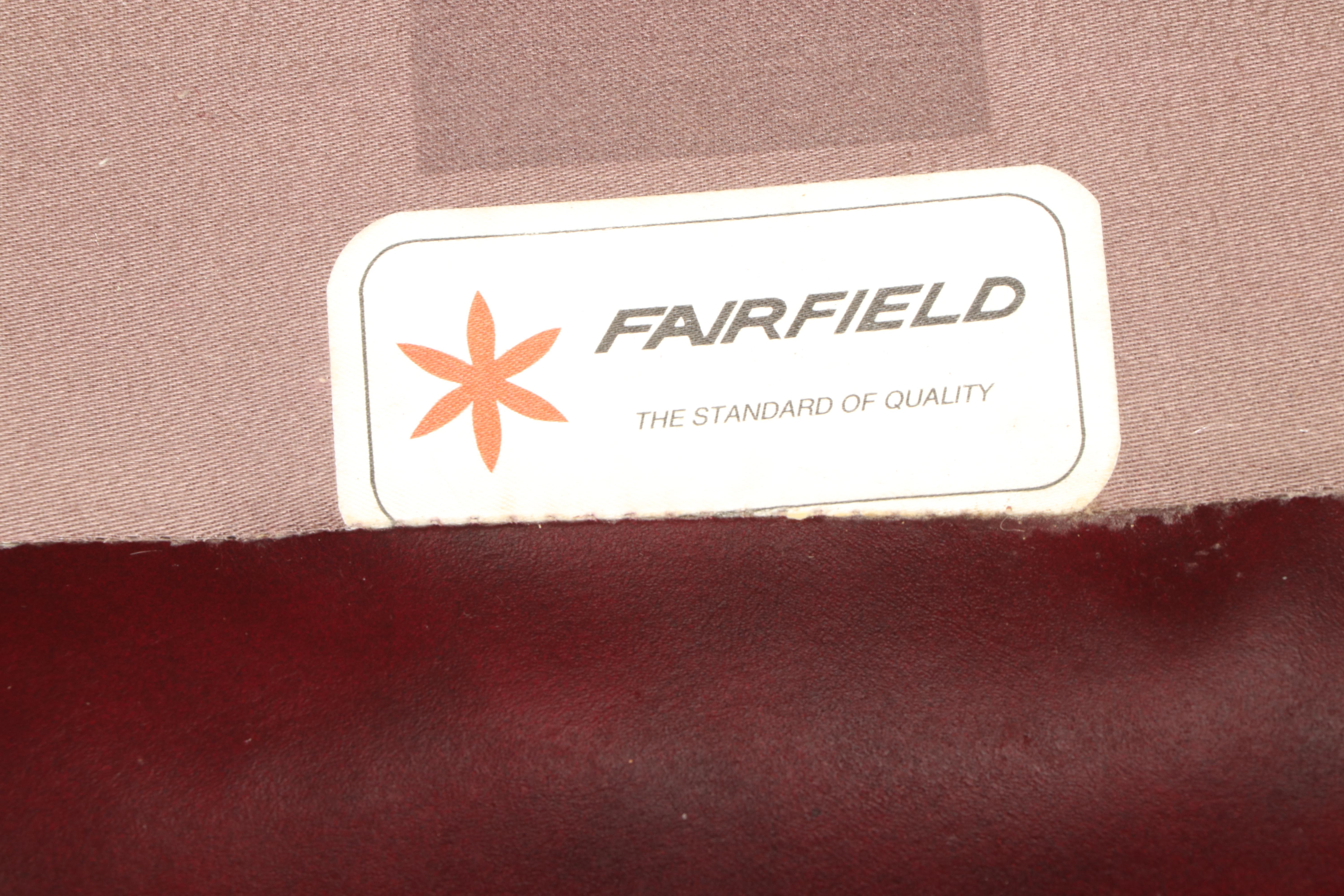 Fairfield Queen Anne Style Tufted Leather Wingback Chair and Ottoman