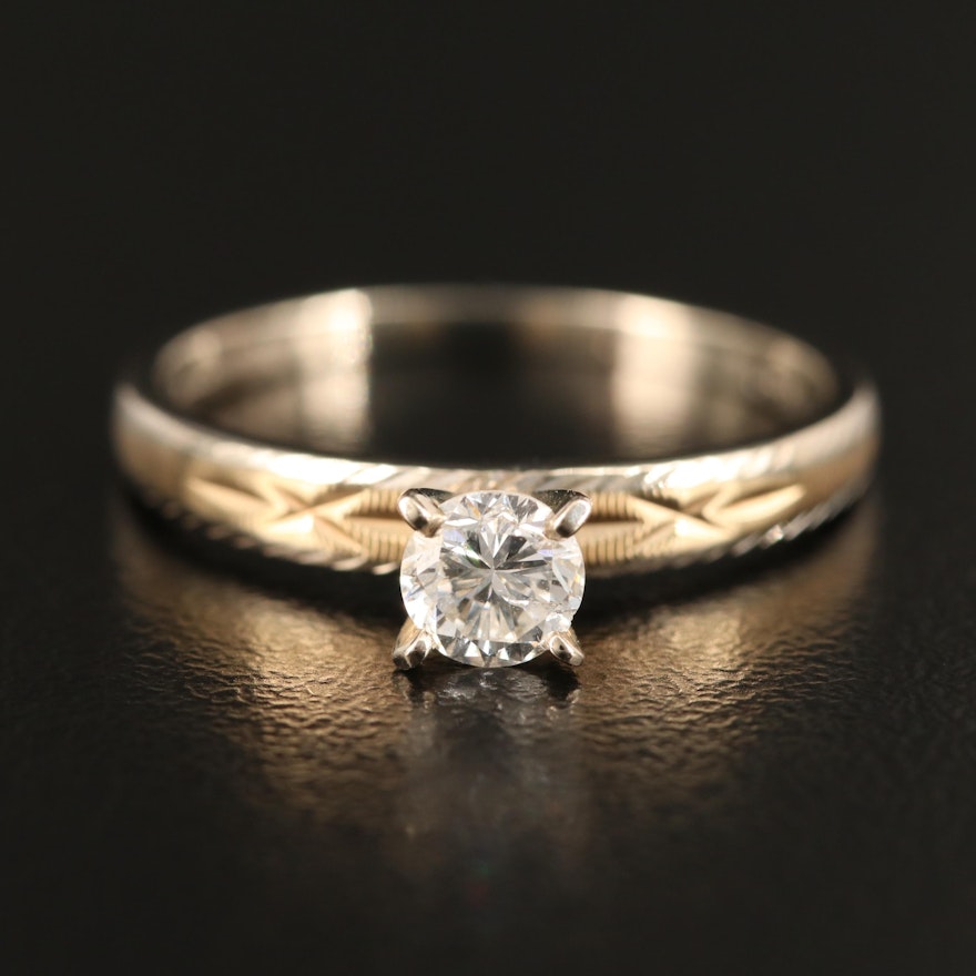 Vintage 14K 0.39 CT Diamond Solitaire Ring