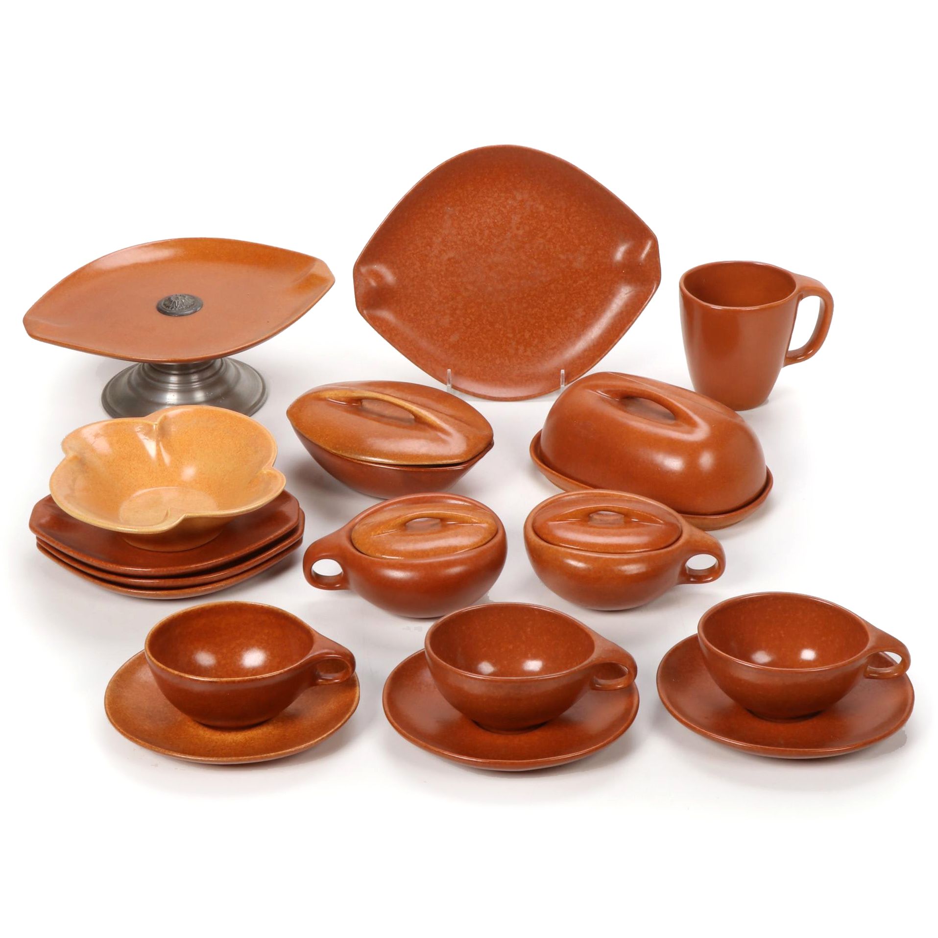 Roseville Pottery "Raymor Terra Cotta" Dinnerware, Mid-20th Century