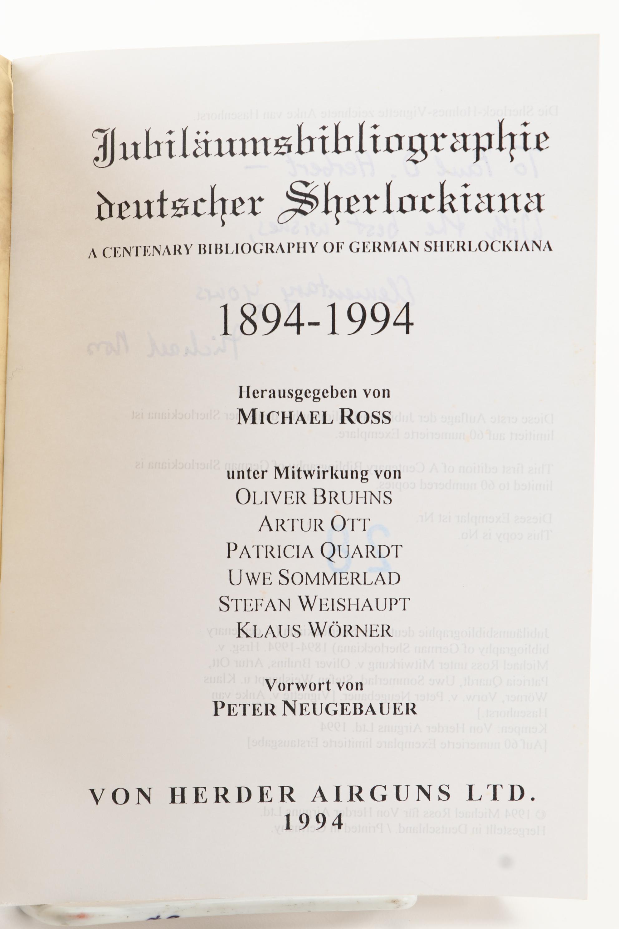 Sherlock Holmes Books with Limited Edition and Signed Bibliographies