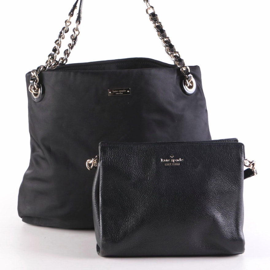 Kate Spade New York Black Shoulder Tote and Leather Crossbody