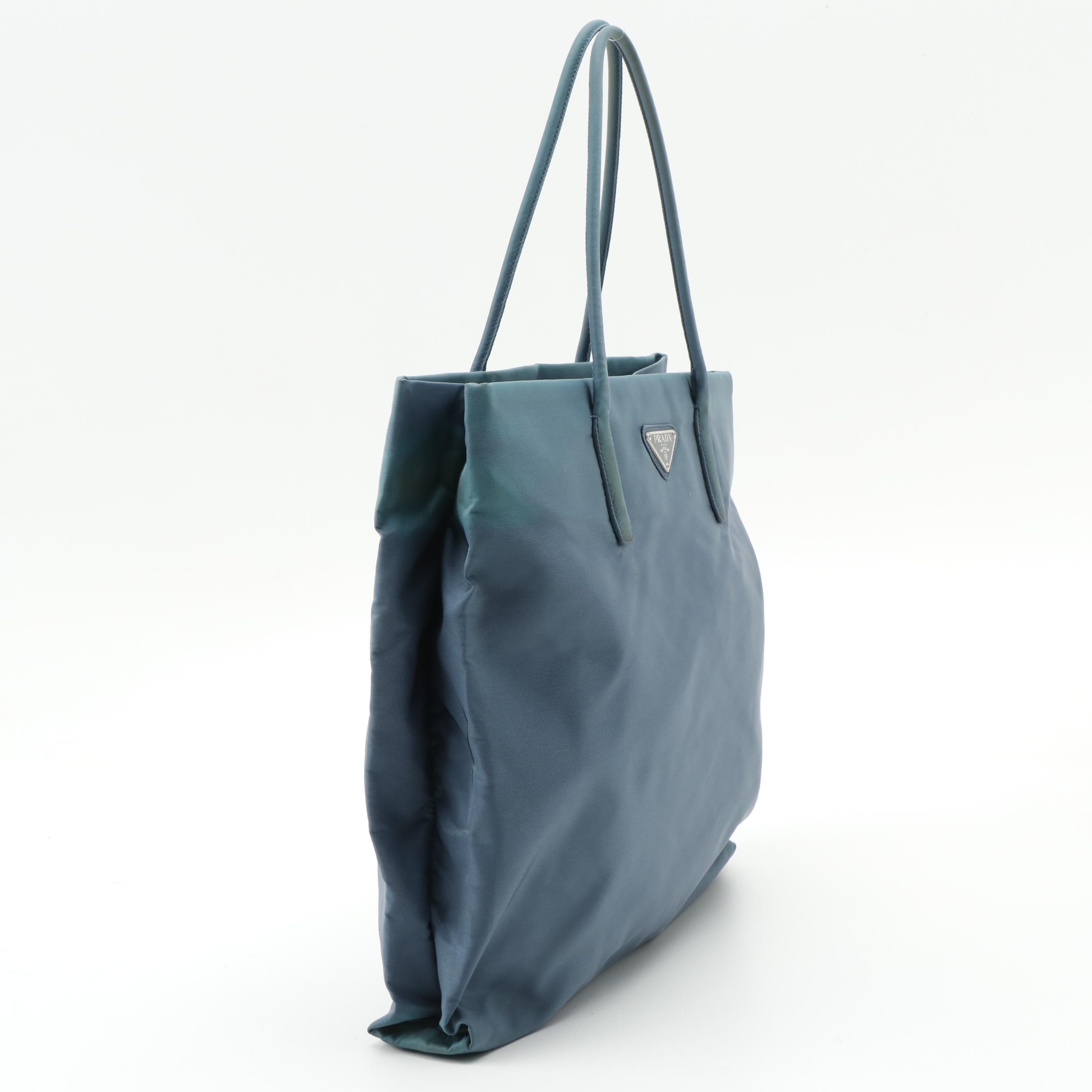 Prada Tessuto Basic Tote Bag in Turquoise Nylon