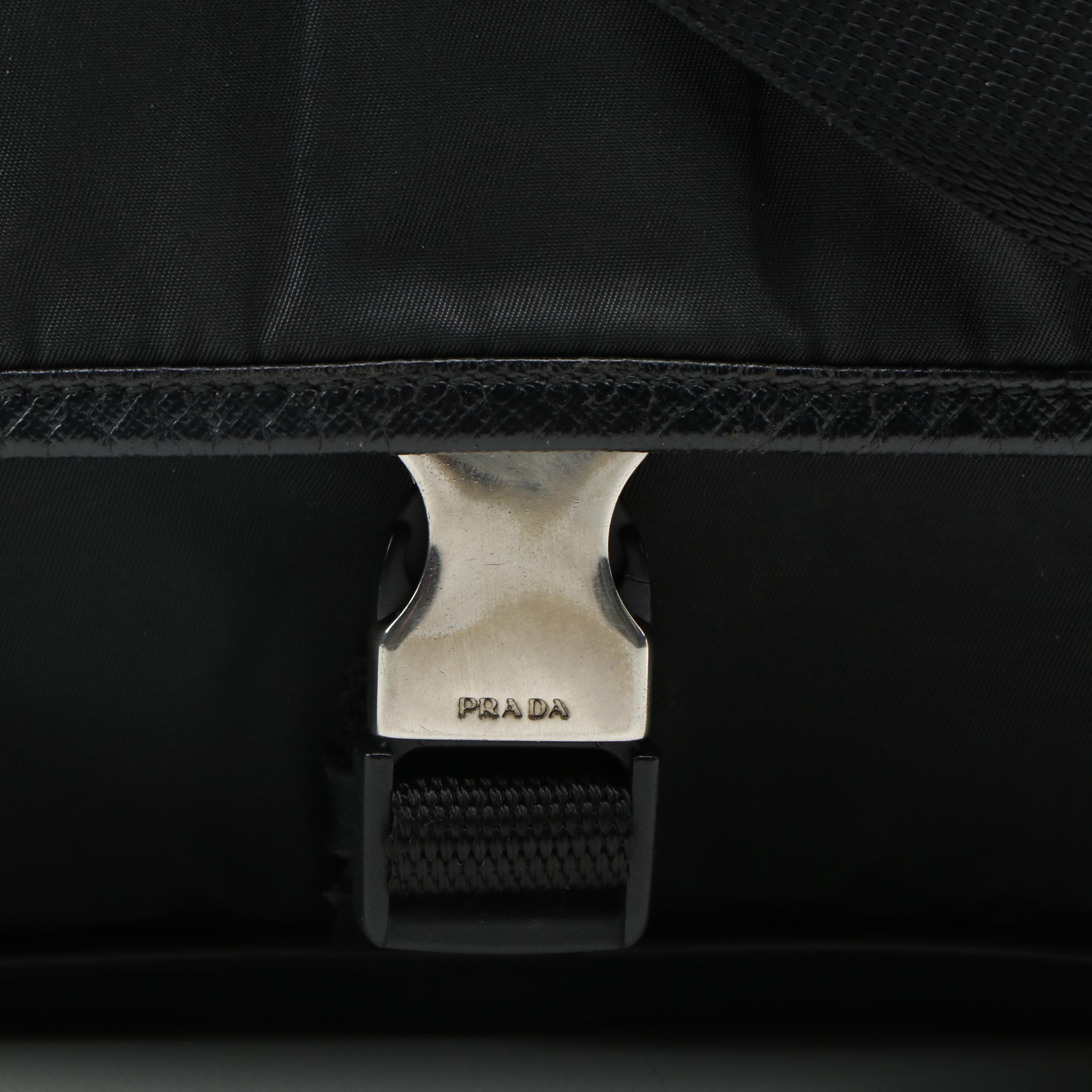 Prada Messenger Bag in Black Nylon and Saffiano Leather