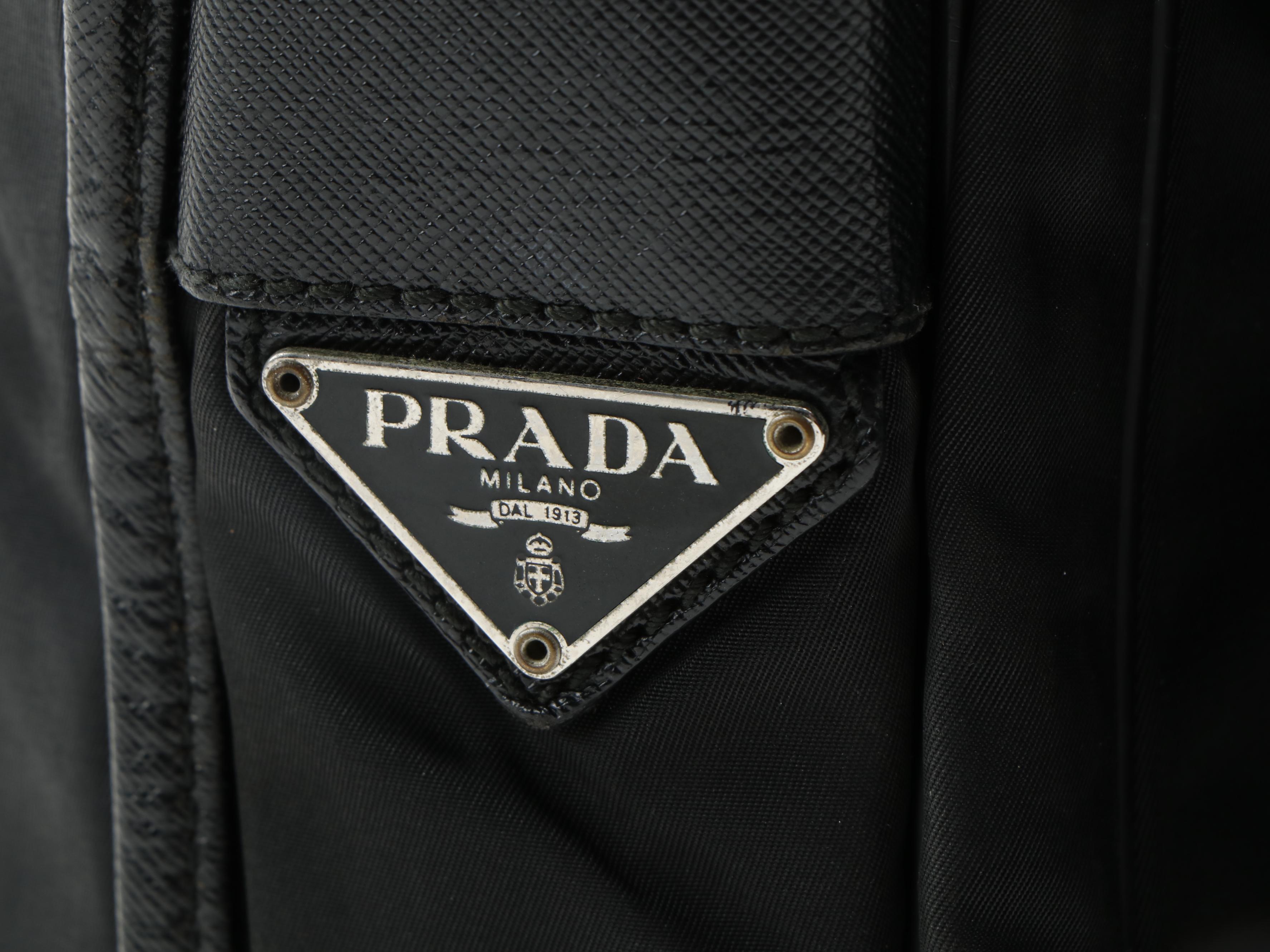 Prada Messenger Bag in Black Nylon and Saffiano Leather