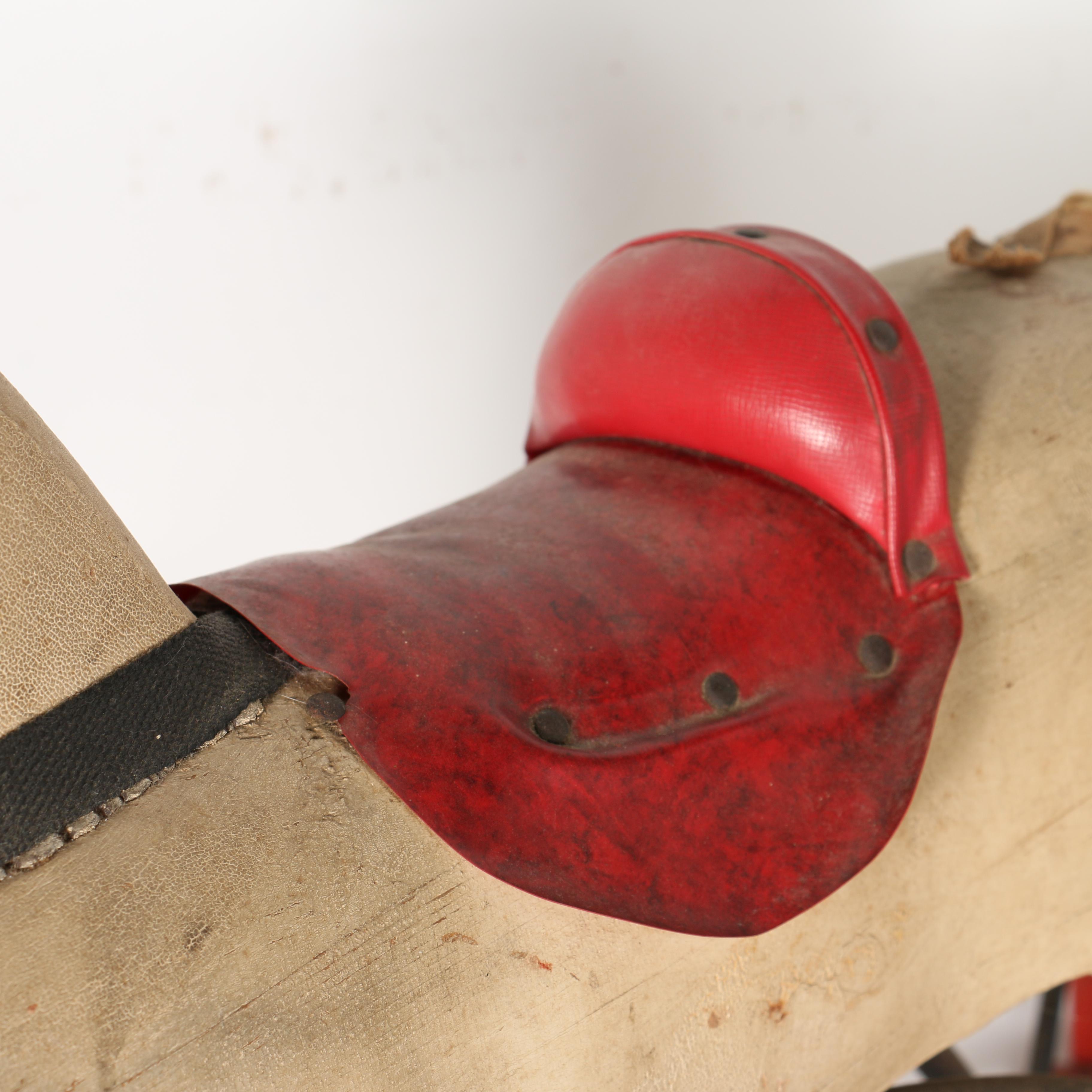 Victorian Wooden Rocking Horse in Period Paint, Late 19th Century