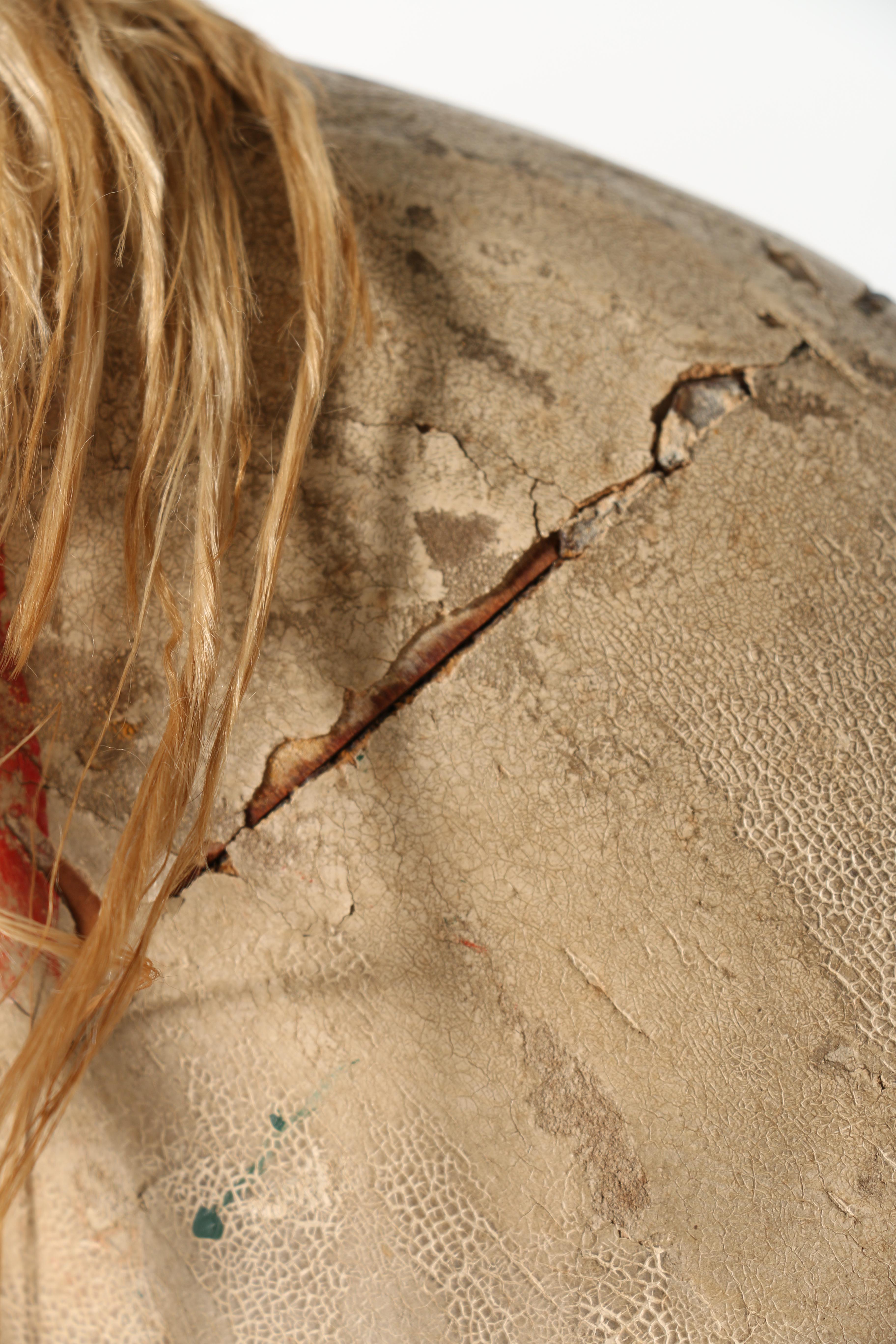 Victorian Wooden Rocking Horse in Period Paint, Late 19th Century