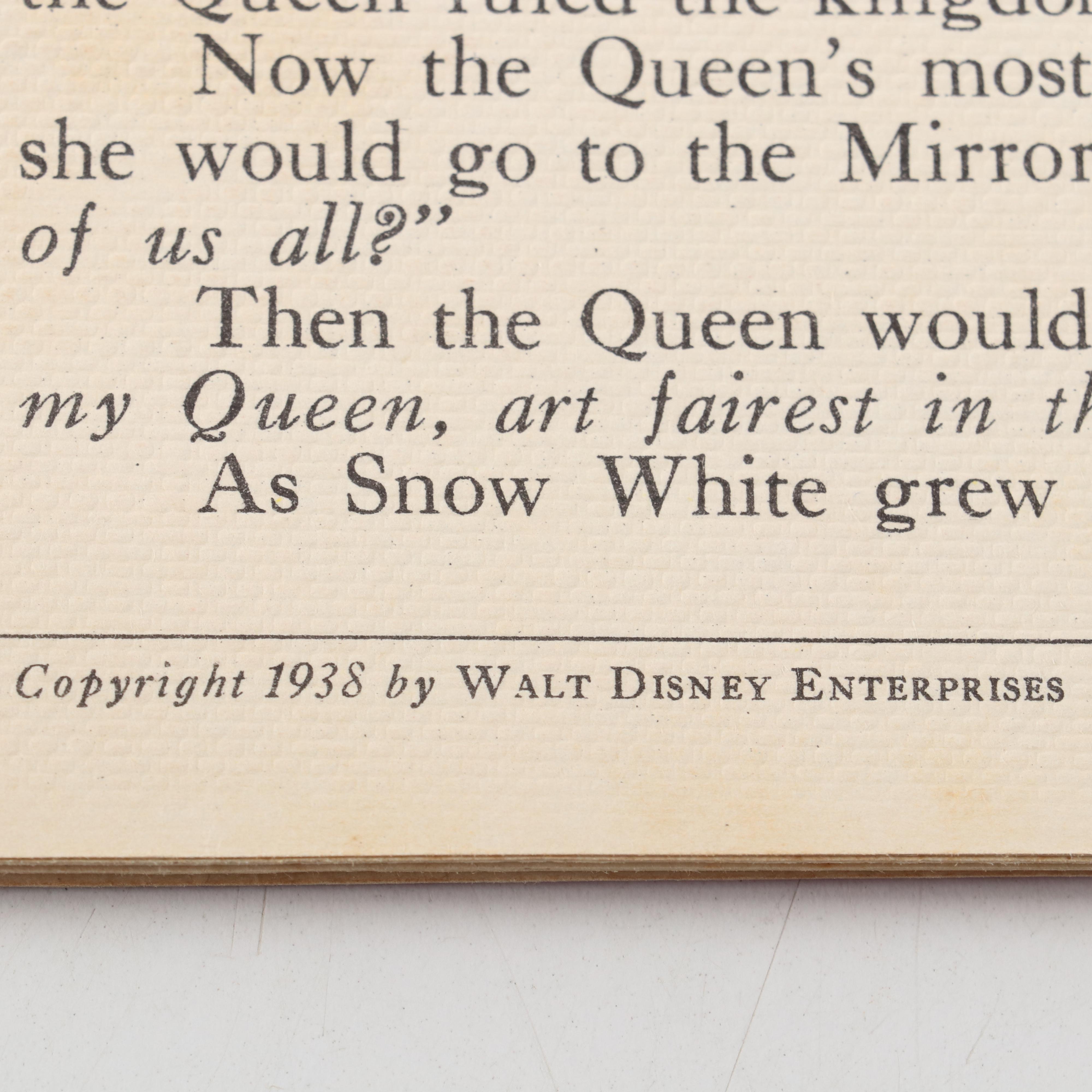"Walt Disney's Snow White and the Seven Dwarfs" Authorized Edition, 1938