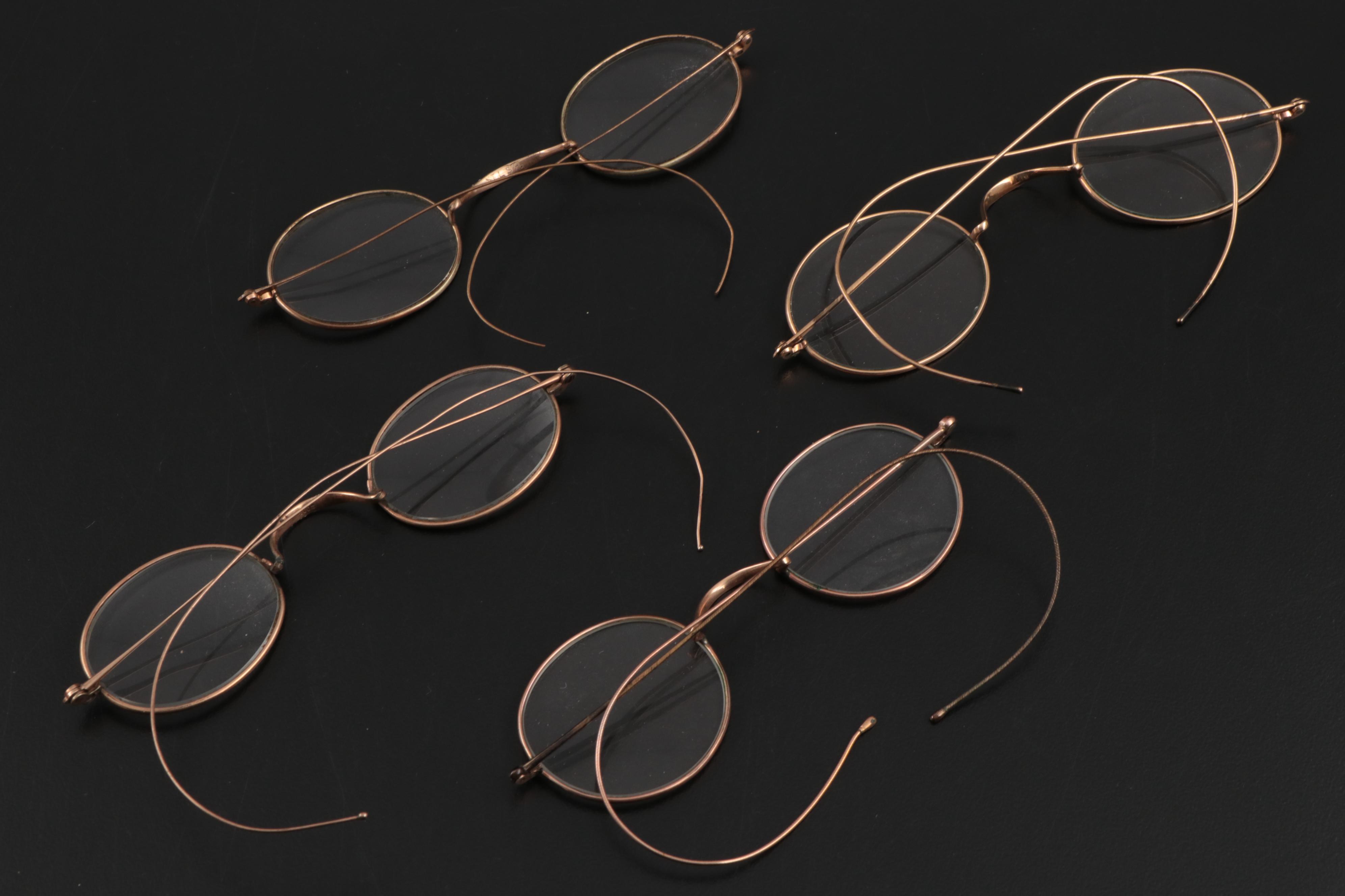 Shuron and Fits-U Pince Nez Reading Glasses with Other Wire-Rimmed Eyeglasses