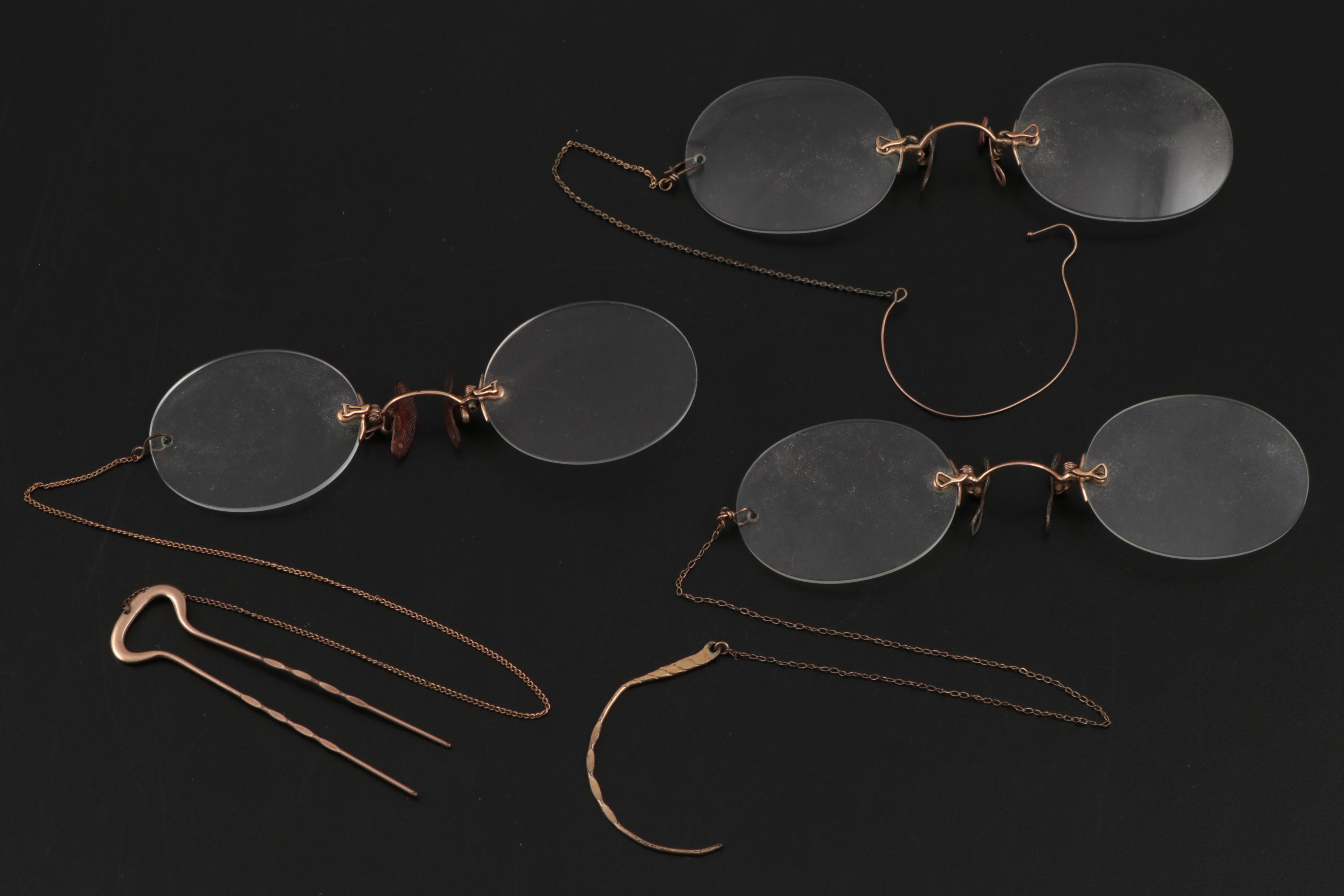 Shuron and Fits-U Pince Nez Reading Glasses with Other Wire-Rimmed Eyeglasses