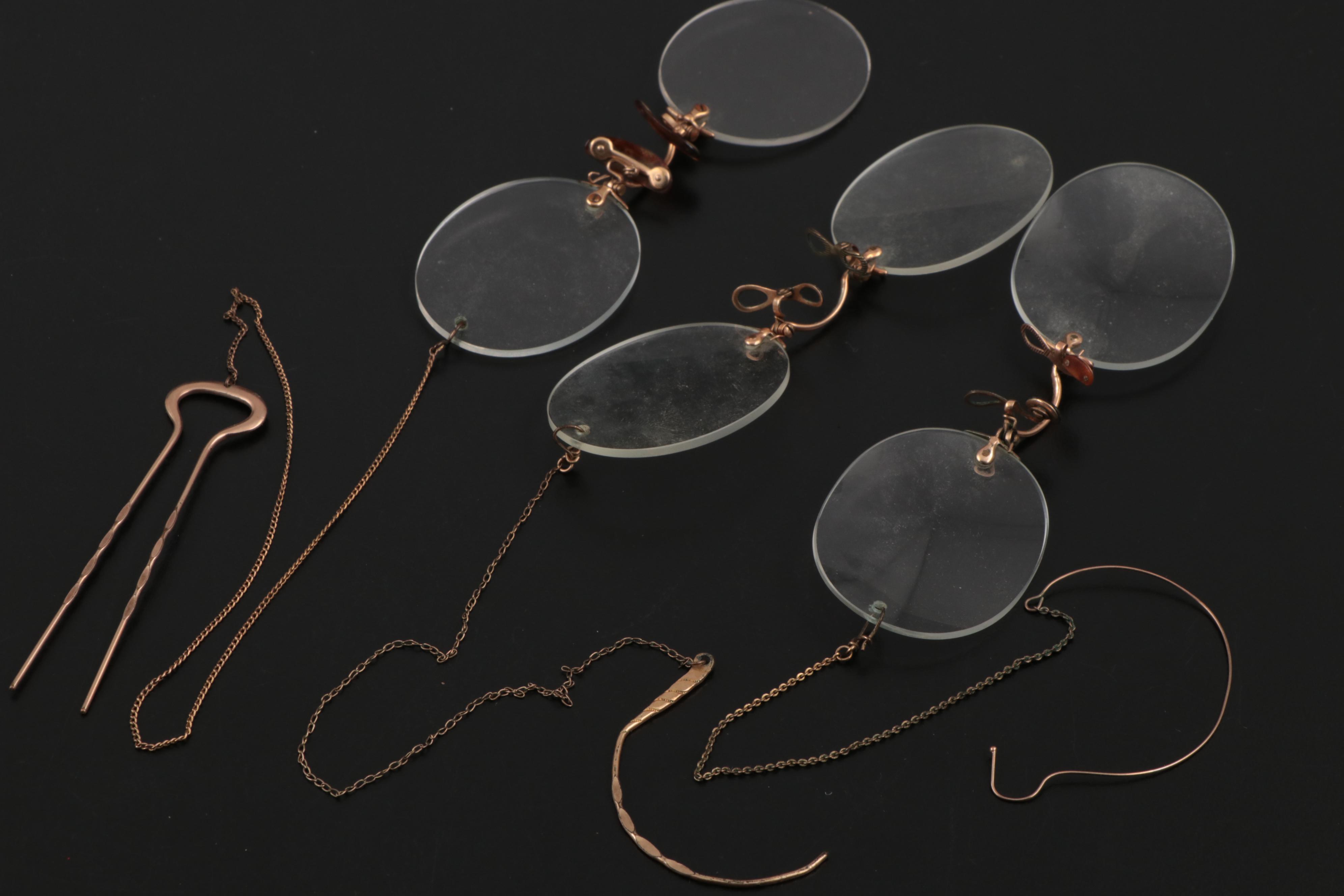 Shuron and Fits-U Pince Nez Reading Glasses with Other Wire-Rimmed Eyeglasses