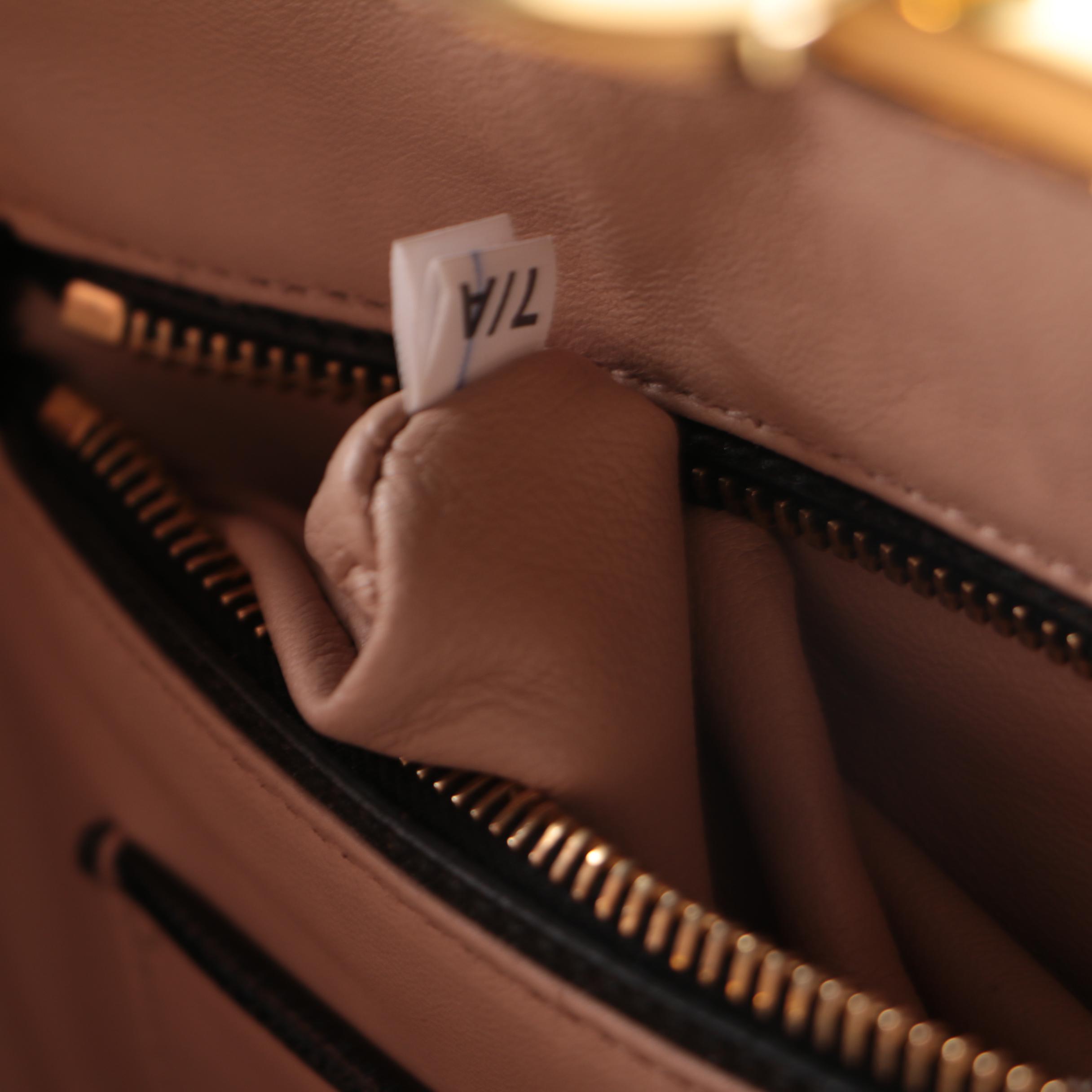 Prada Saffiano Leather Pyramid Frame Top Handle Bag