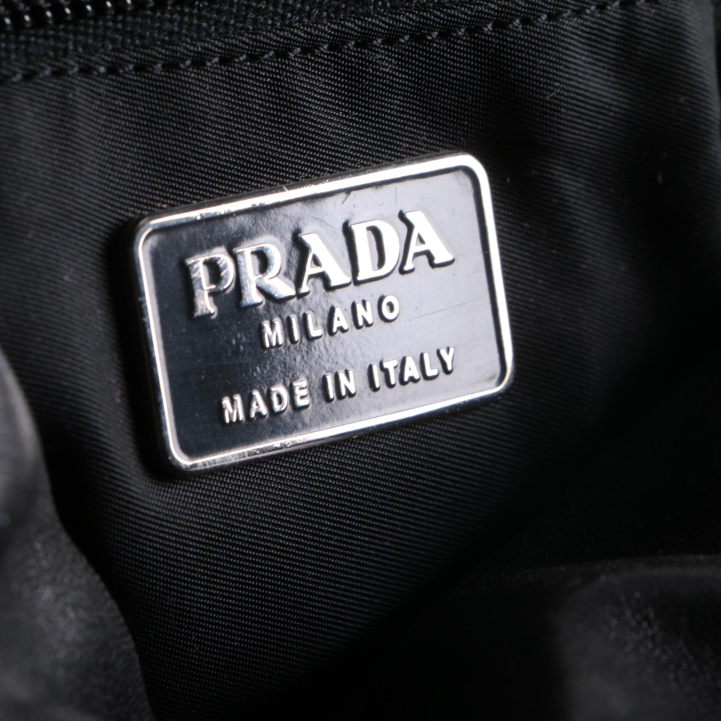 Prada Crossbody Bag in Black Leather and Nylon