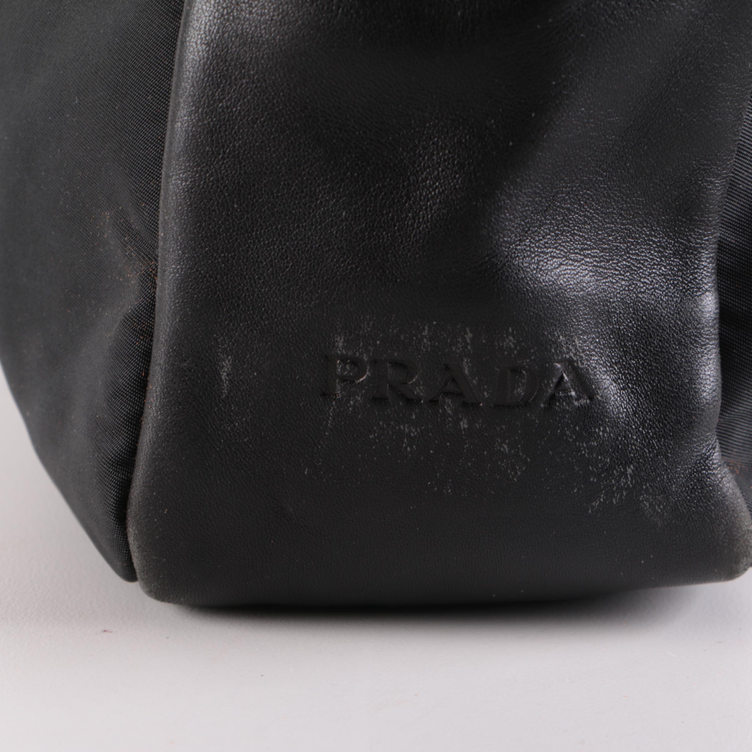 Prada Crossbody Bag in Black Leather and Nylon