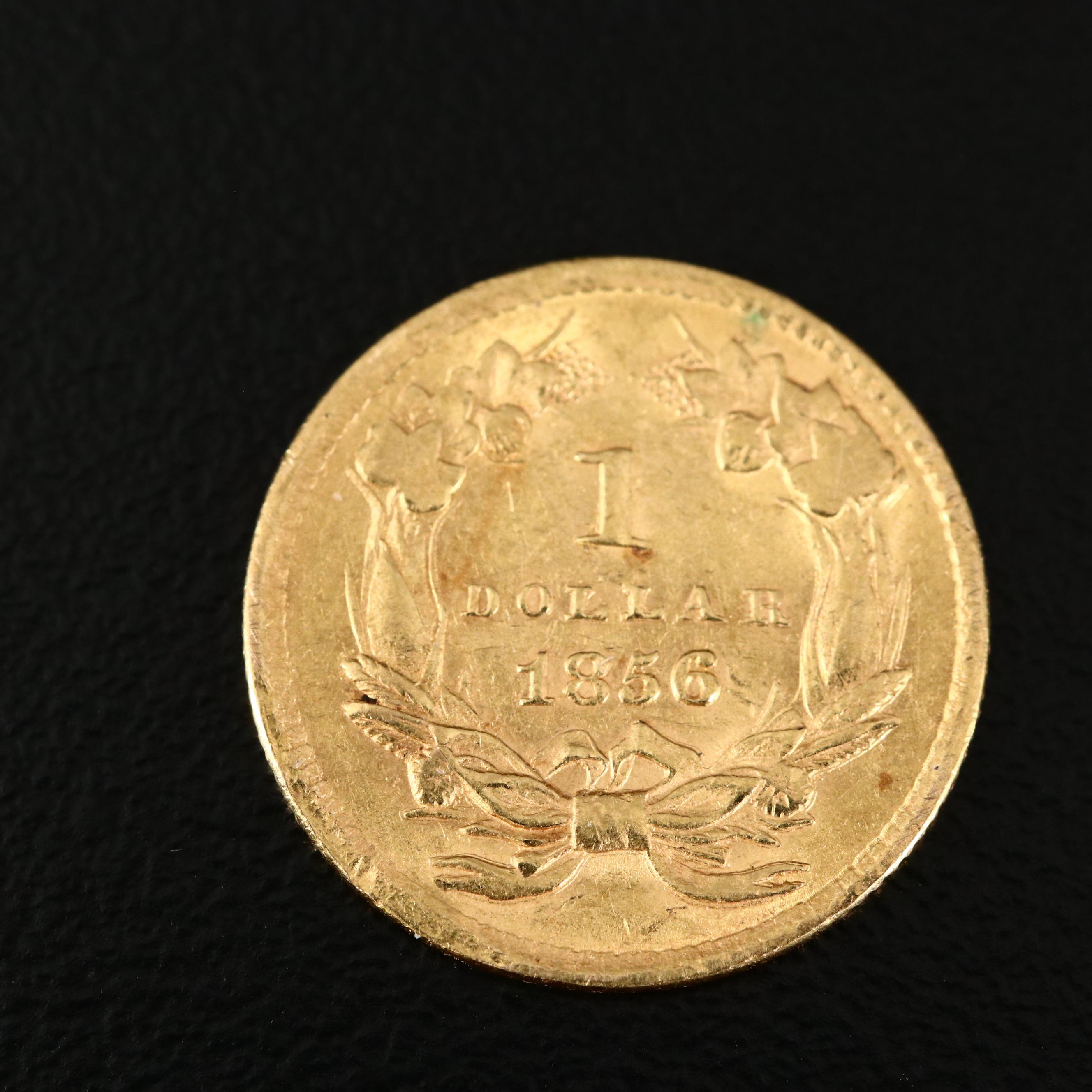 1856 Indian Princess Head Gold $1 Coin