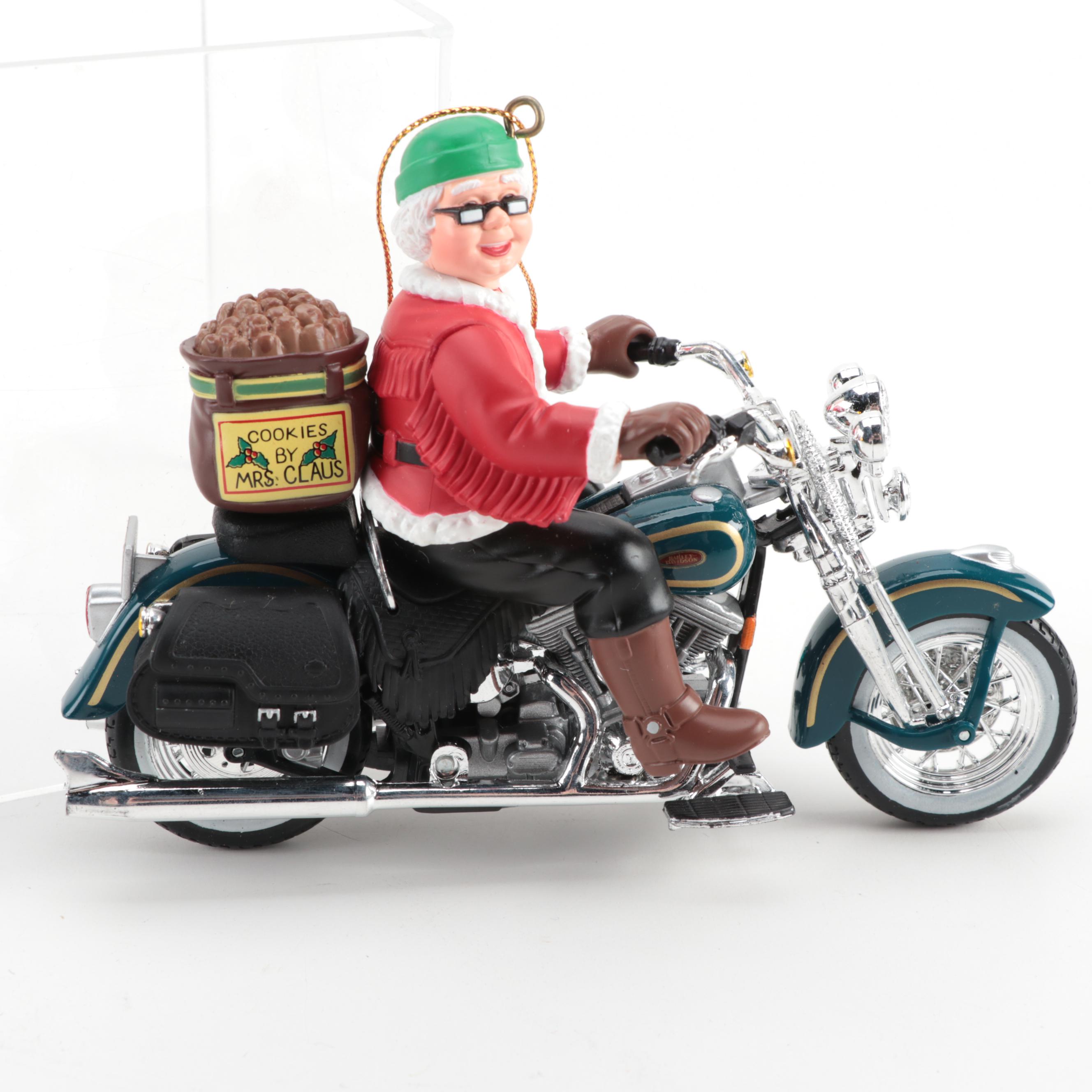 Harley-Davidson Santa Claus Ornament and "Yule-1" Battery Operated Toy