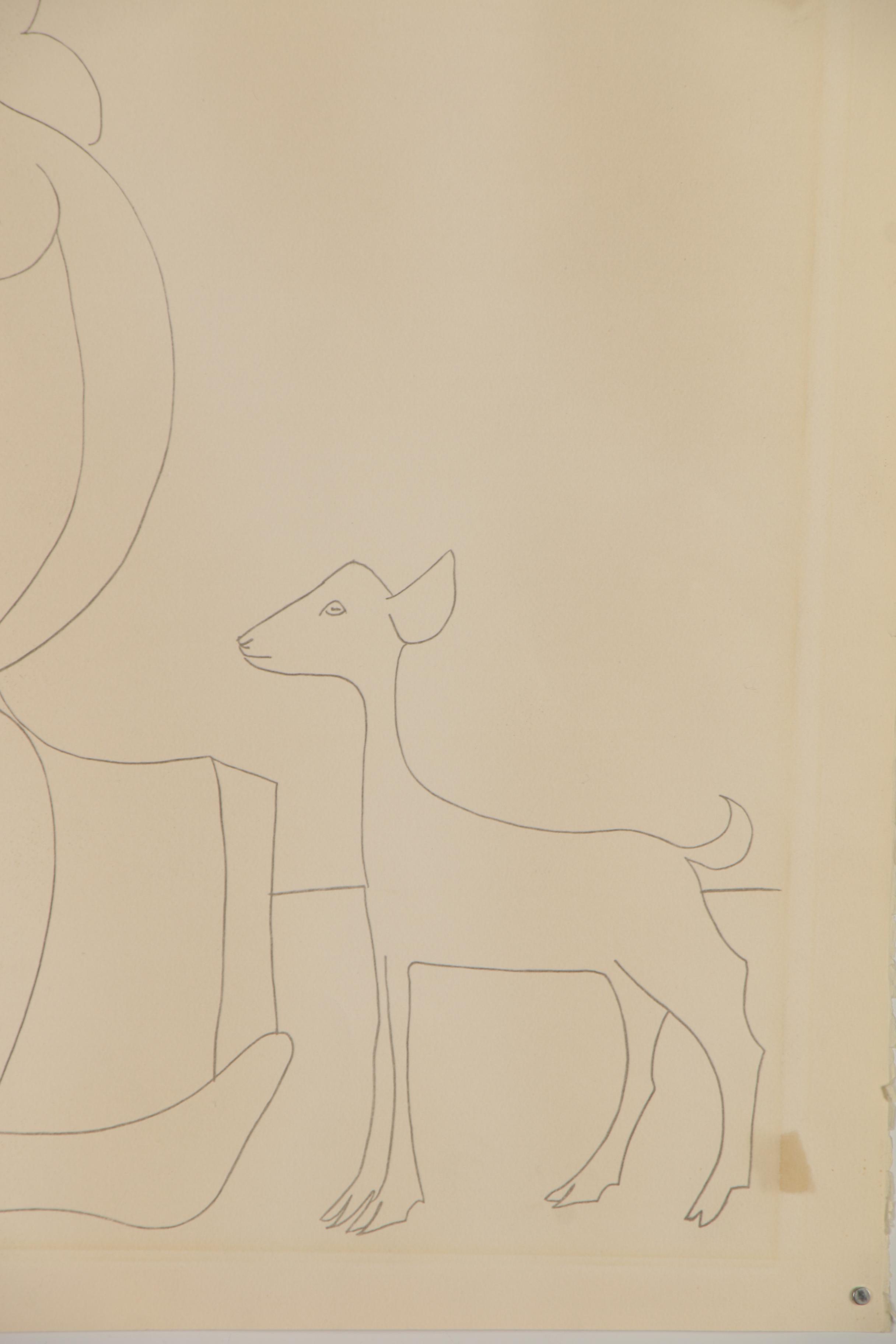 Collotype after Pablo Picasso from "Mes Dessins d'Antibes," 1958