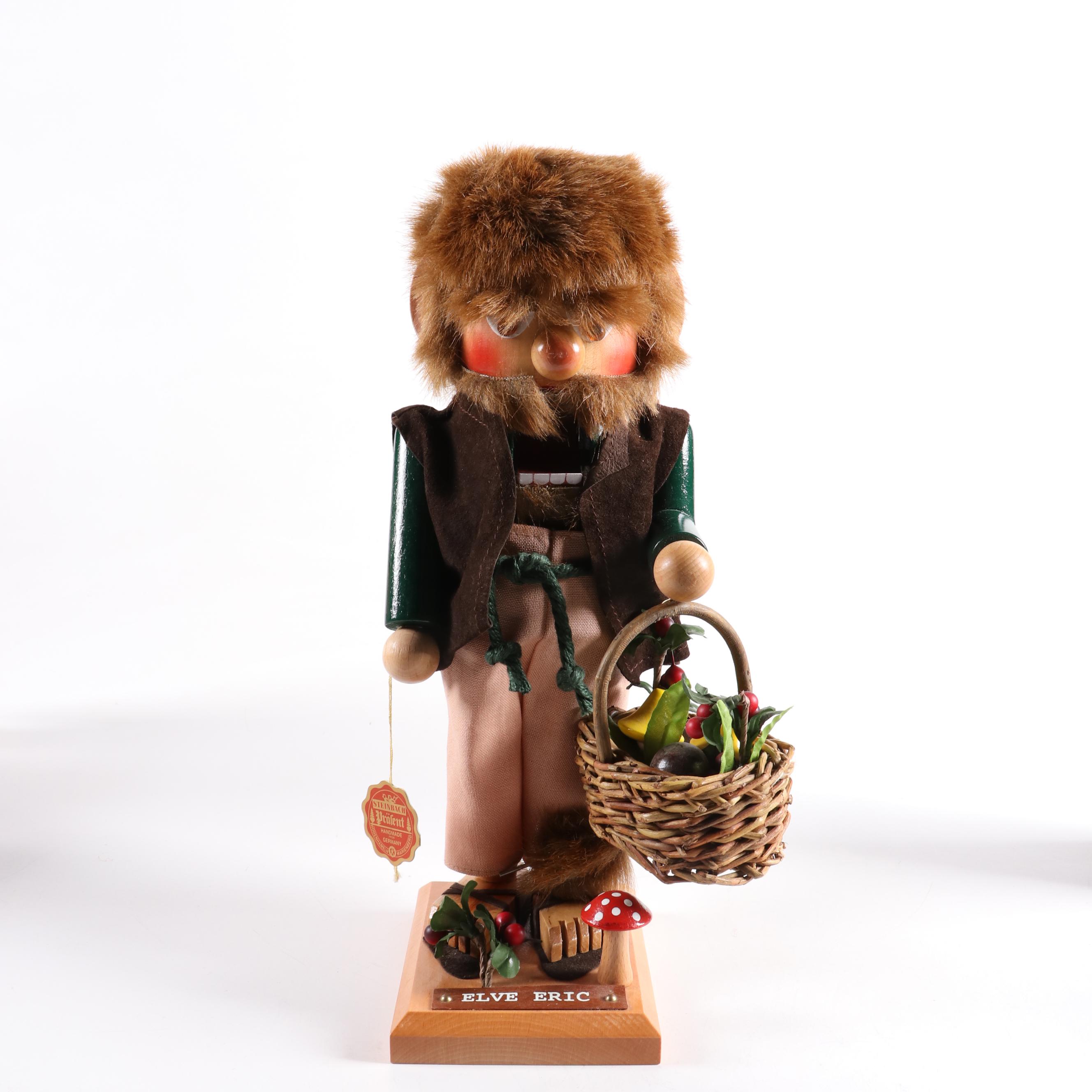 Steinbach "Clockmaker," "Pilot," and "Elve Eric" Vintage Nutcrackers