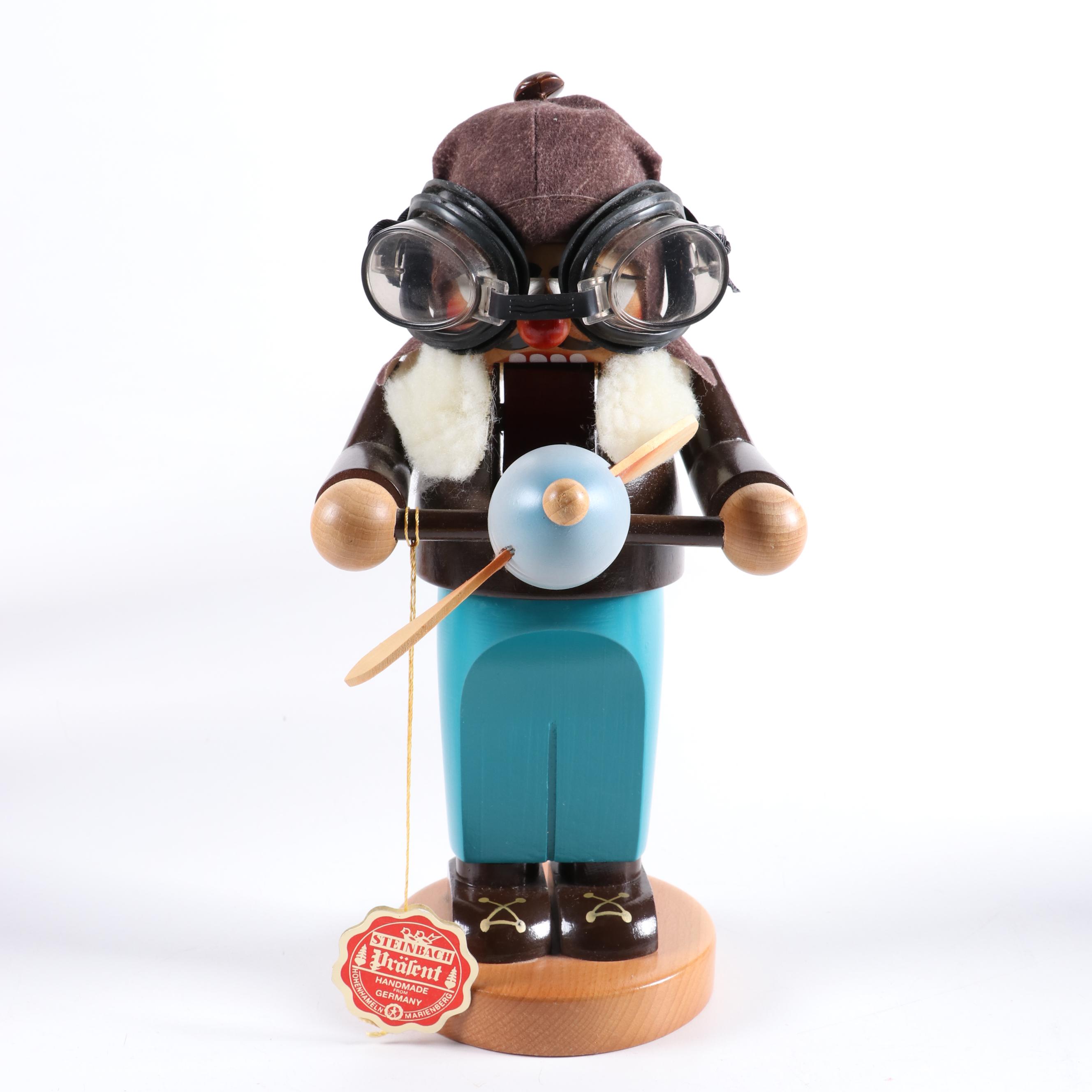 Steinbach "Clockmaker," "Pilot," and "Elve Eric" Vintage Nutcrackers