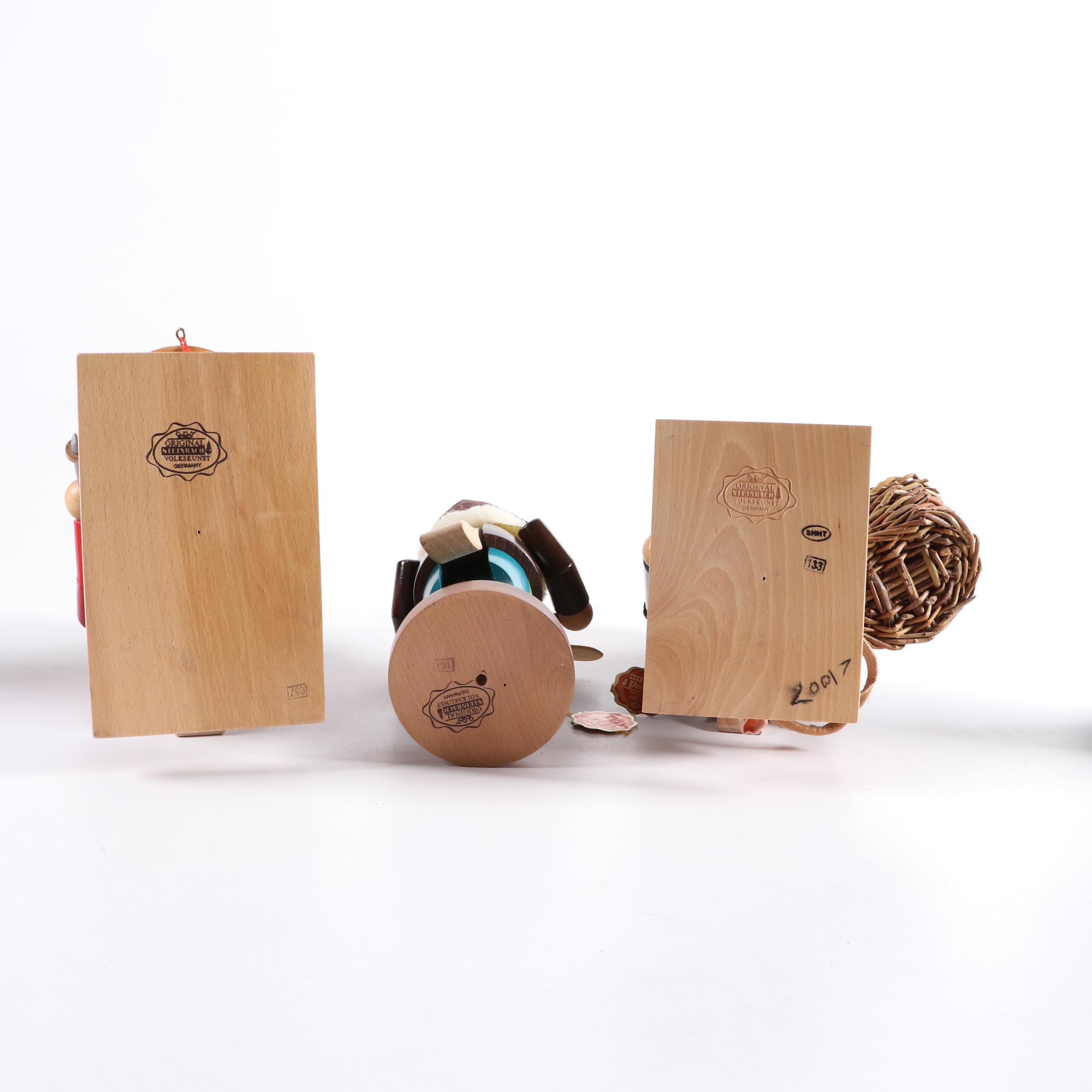 Steinbach "Clockmaker," "Pilot," and "Elve Eric" Vintage Nutcrackers