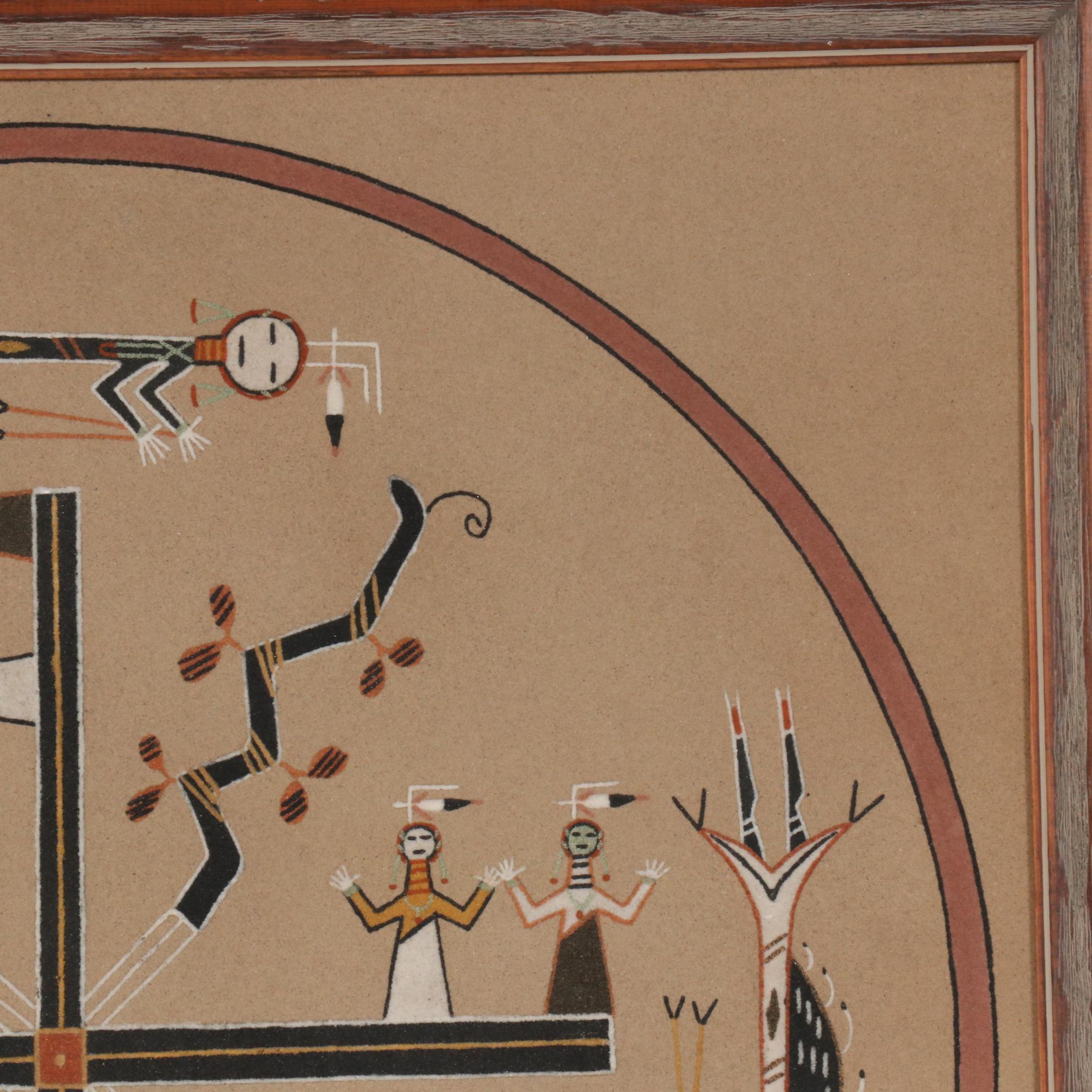 Patsy Miller Navajo Sand Painting "Whirling Logs," circa 1962