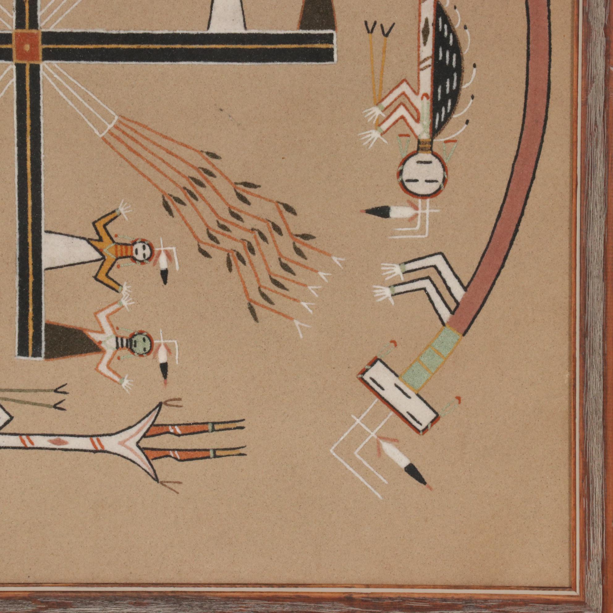 Patsy Miller Navajo Sand Painting "Whirling Logs," circa 1962