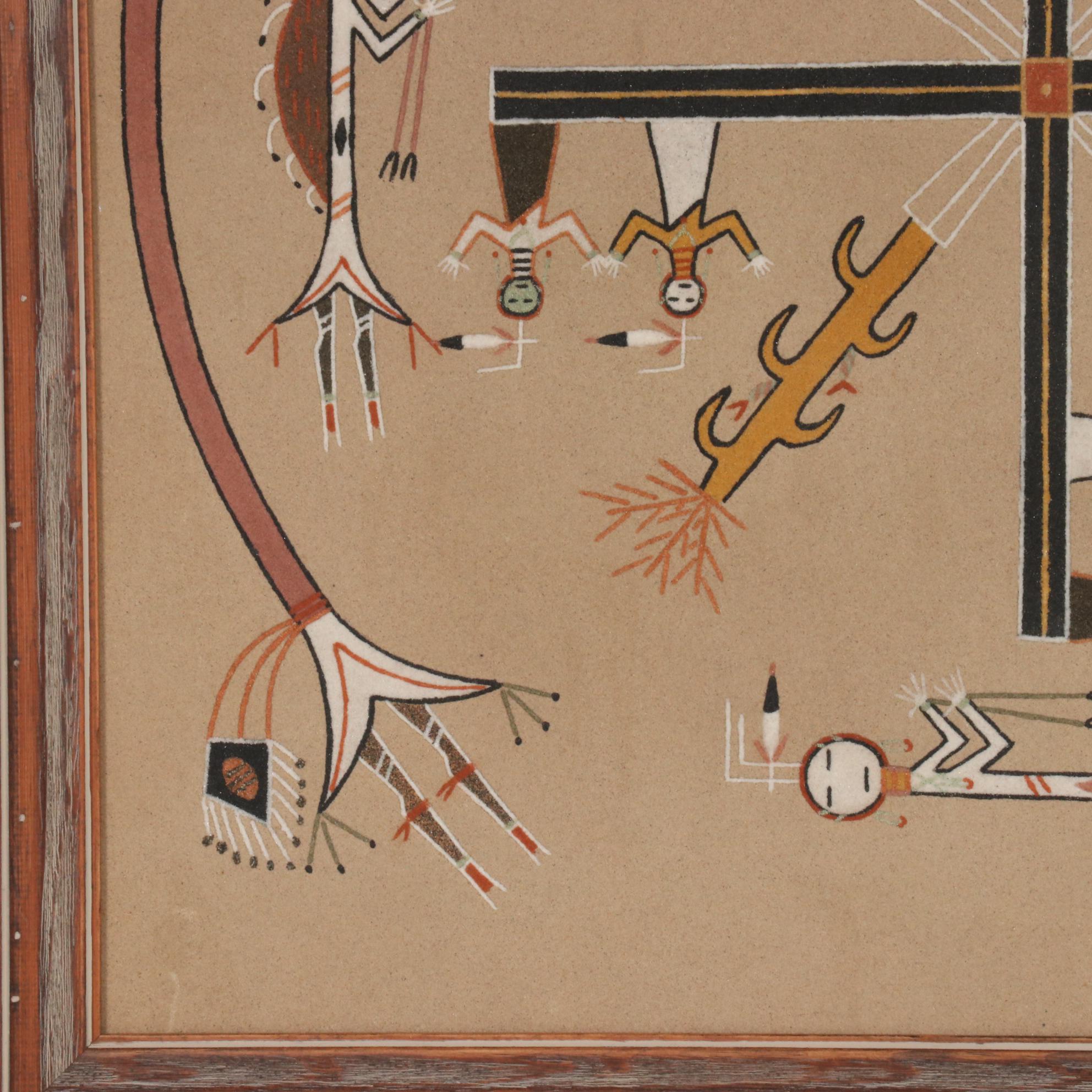 Patsy Miller Navajo Sand Painting "Whirling Logs," circa 1962