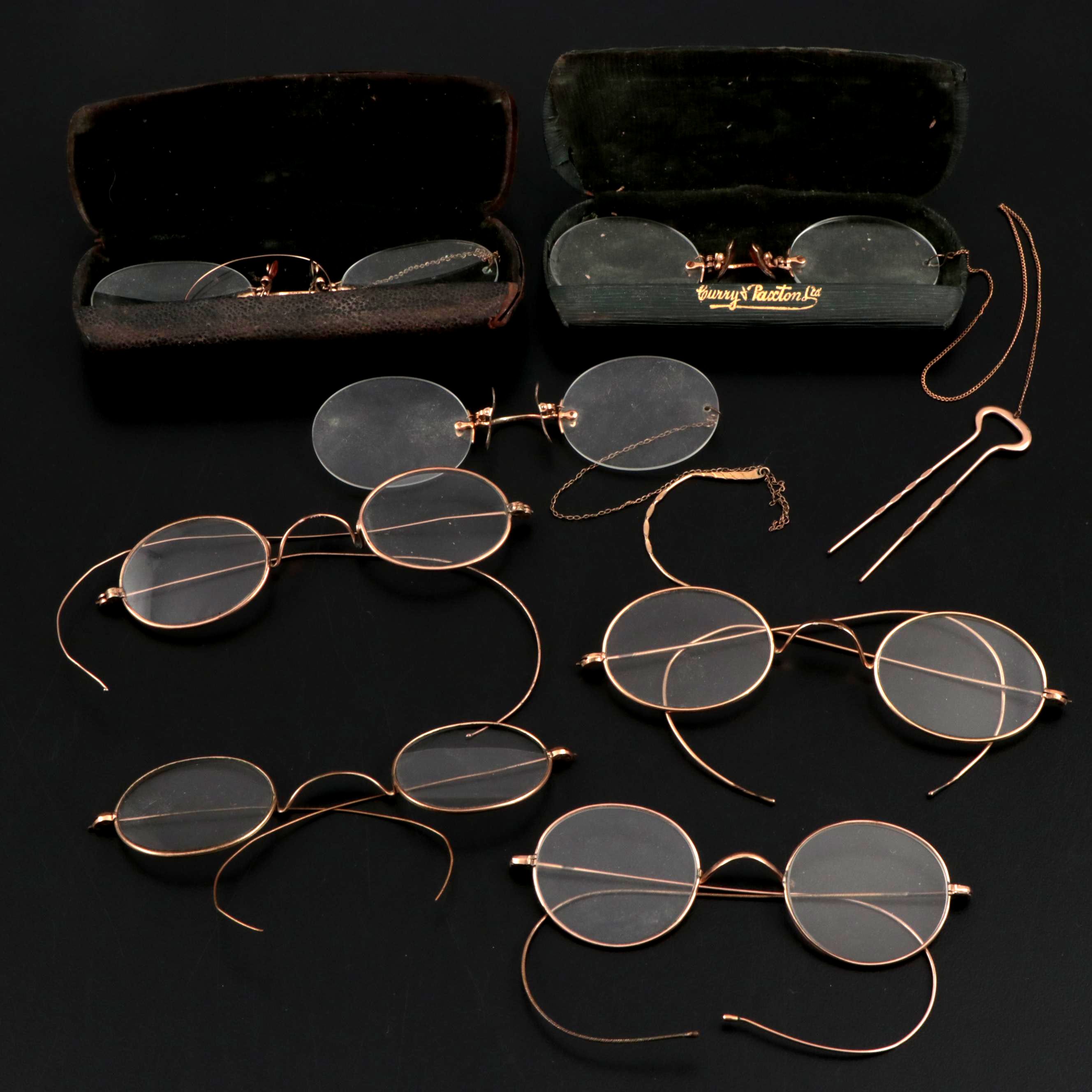 Shuron and Fits-U Pince Nez Reading Glasses with Other Wire-Rimmed Eyeglasses