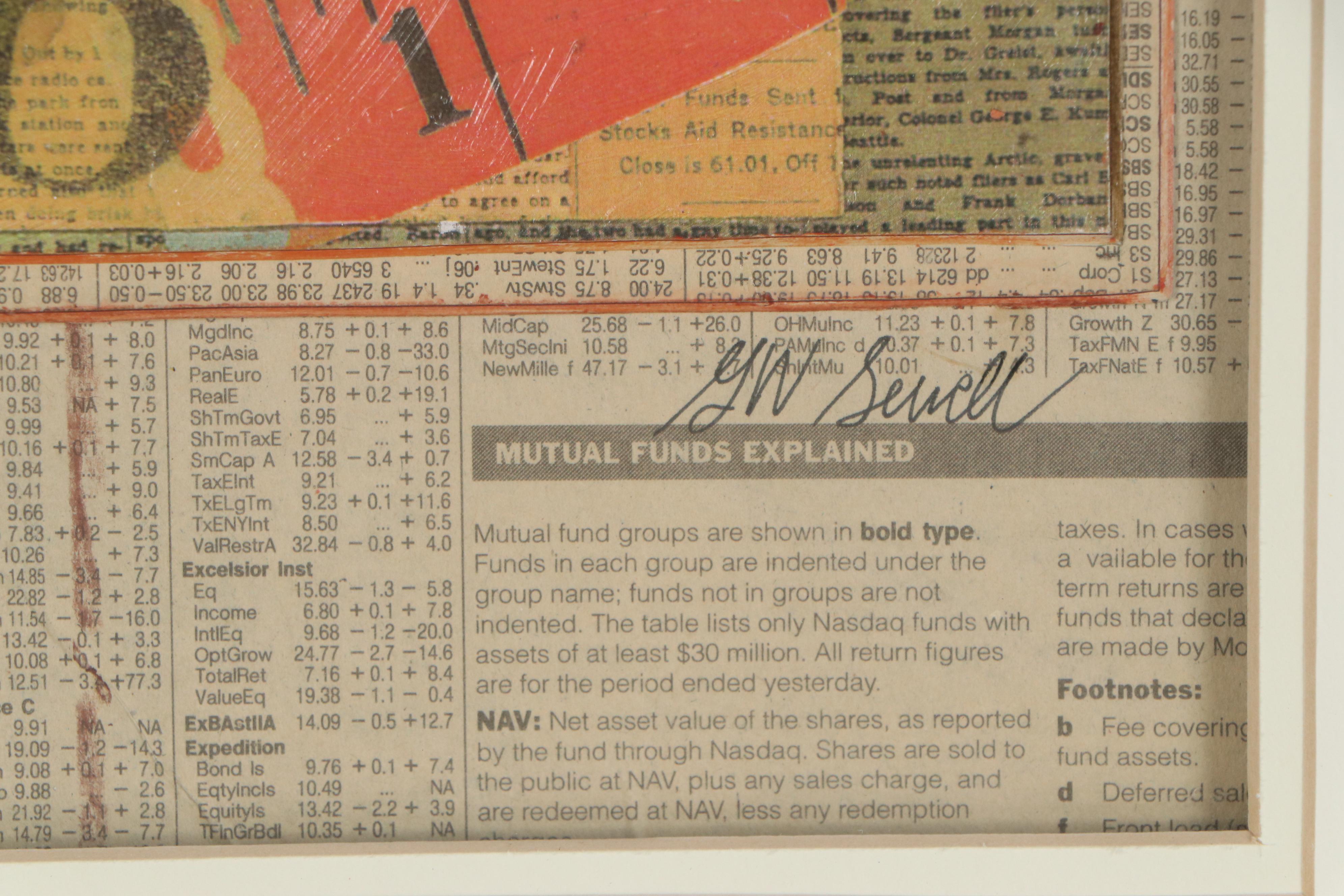 George Sewell Mixed Media Collage "Two in Times Square"