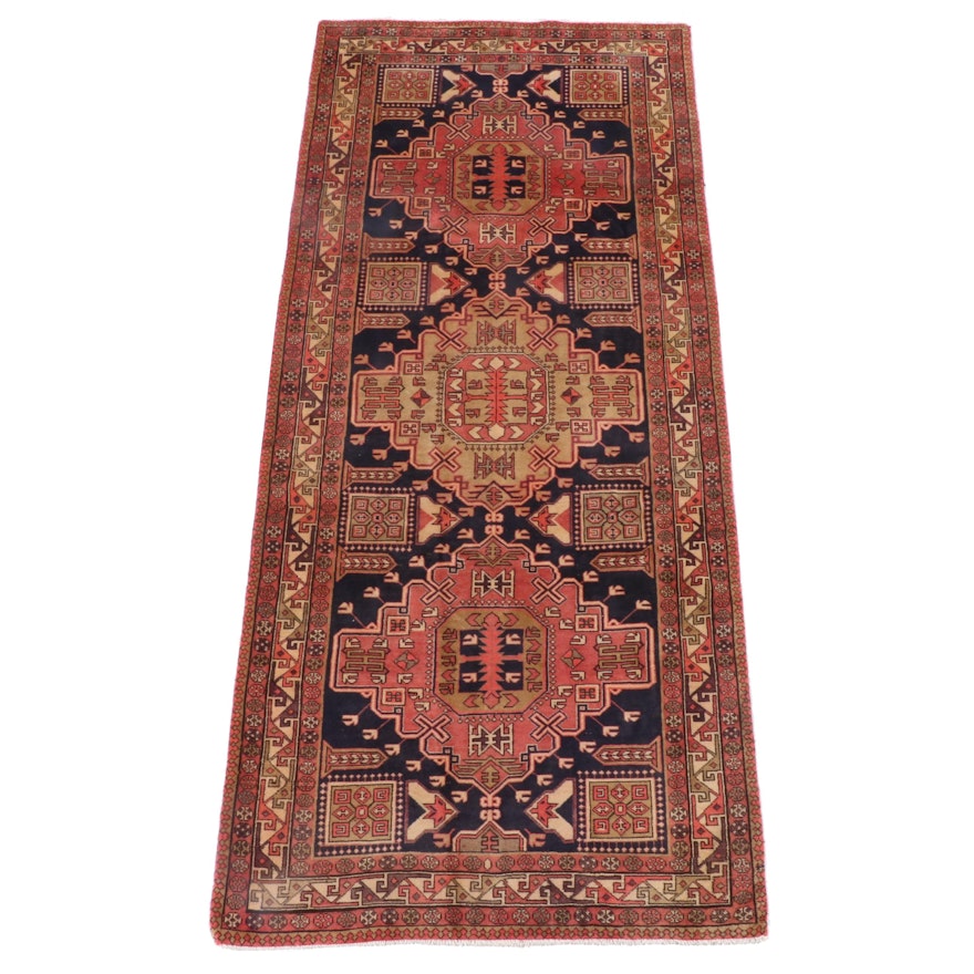 4'4 x 10'3 Hand-Knotted Caucasian Shirvan Wool Long Rug