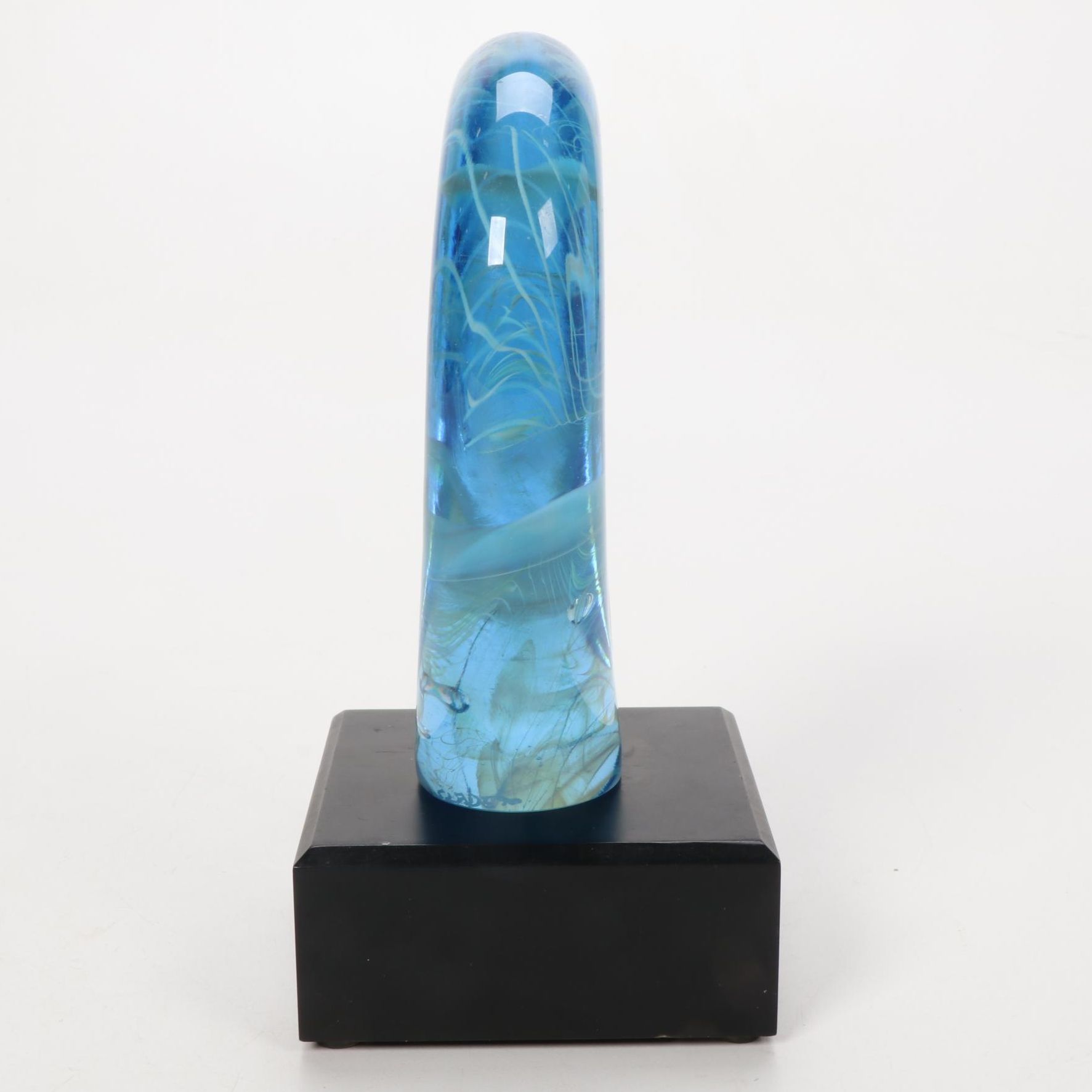 Bill Slade Handblown Art Glass with Illuminating Base, 1990
