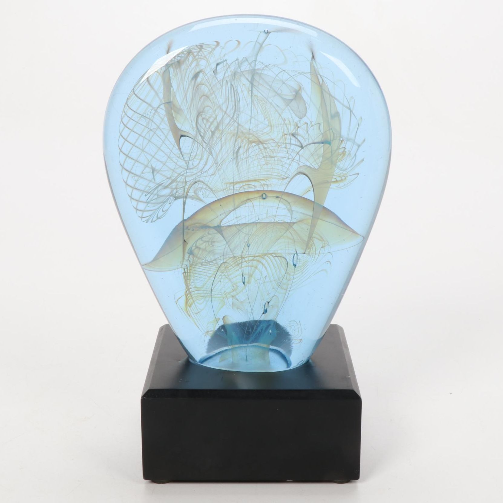 Bill Slade Handblown Art Glass with Illuminating Base, 1990