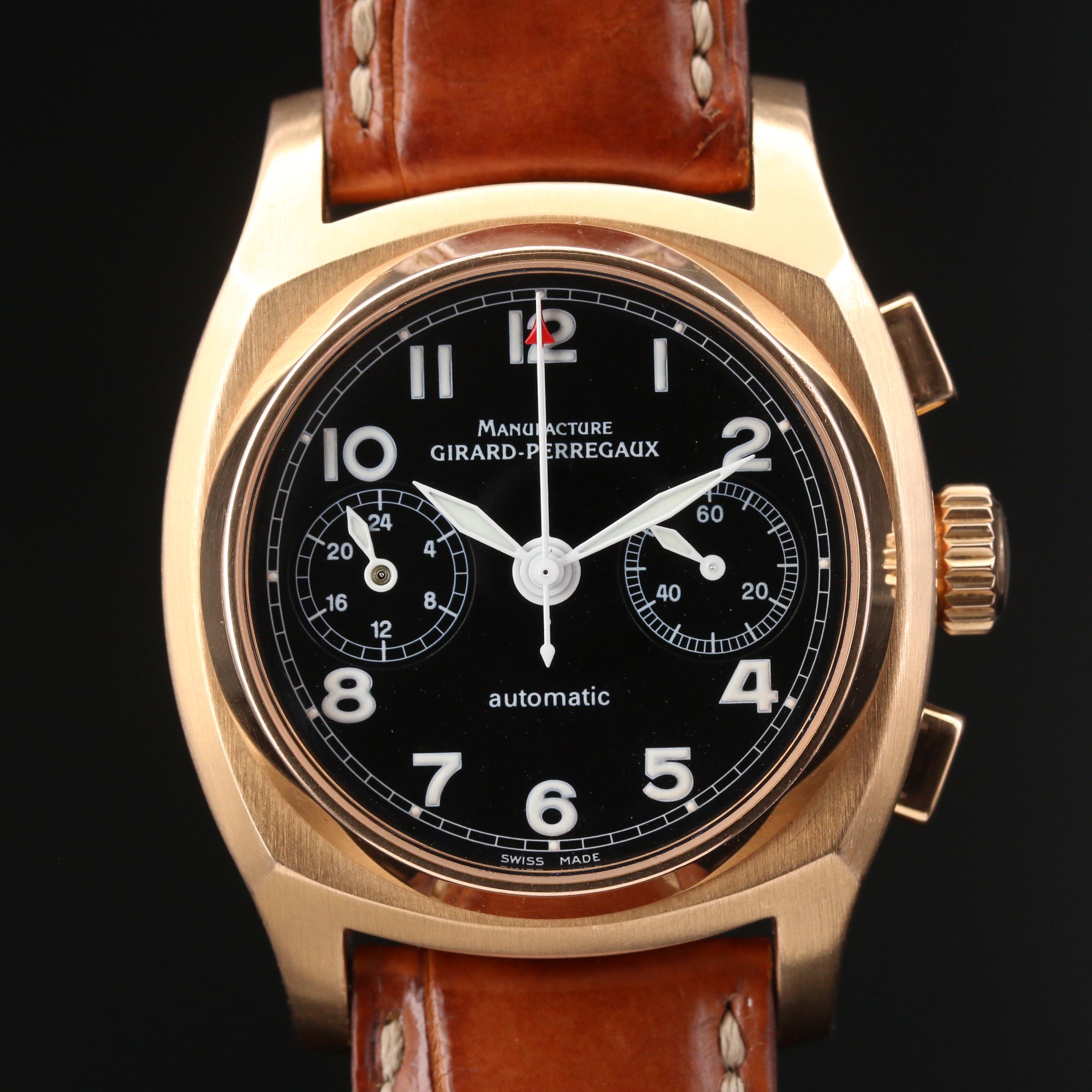 1960 Girard-Perregaux 18K Rose Gold Automatic Chronograph Watch