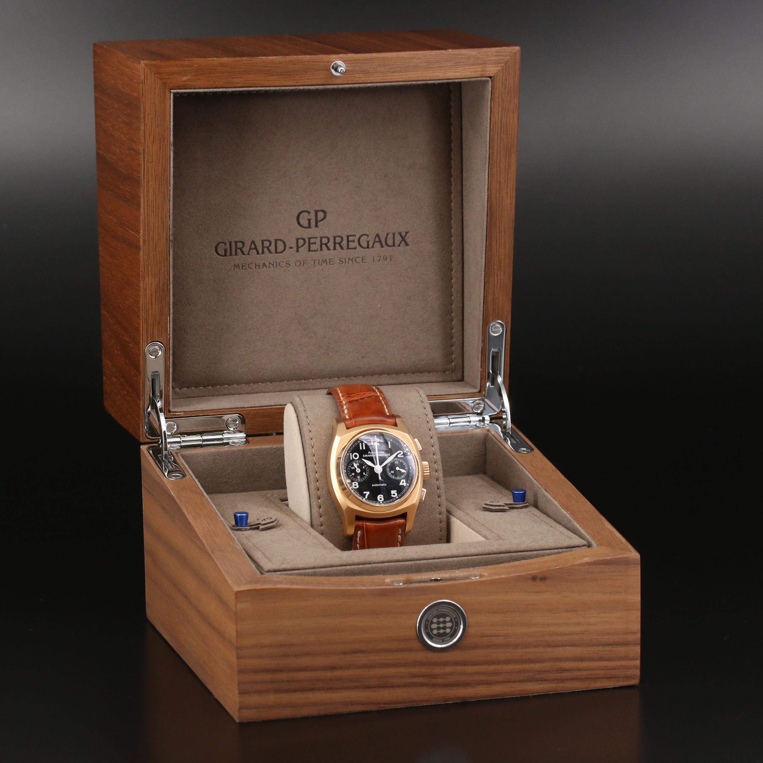 1960 Girard-Perregaux 18K Rose Gold Automatic Chronograph Watch