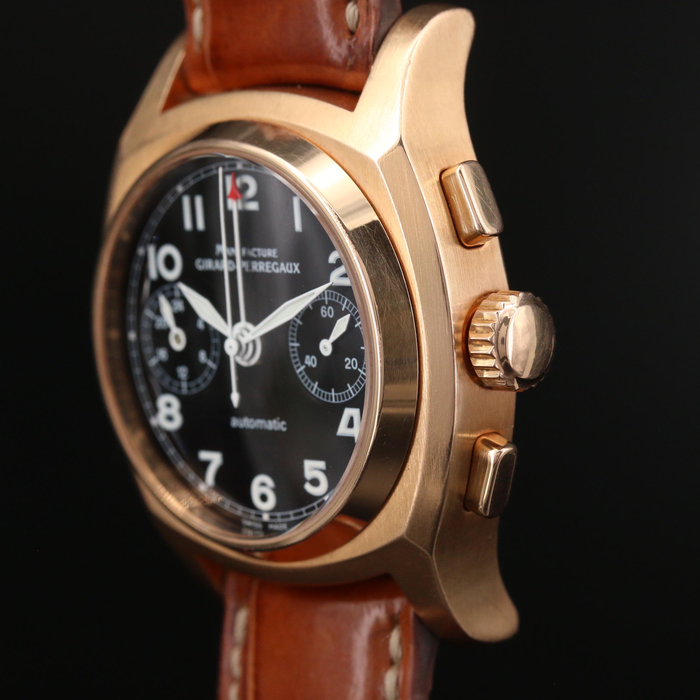 1960 Girard-Perregaux 18K Rose Gold Automatic Chronograph Watch