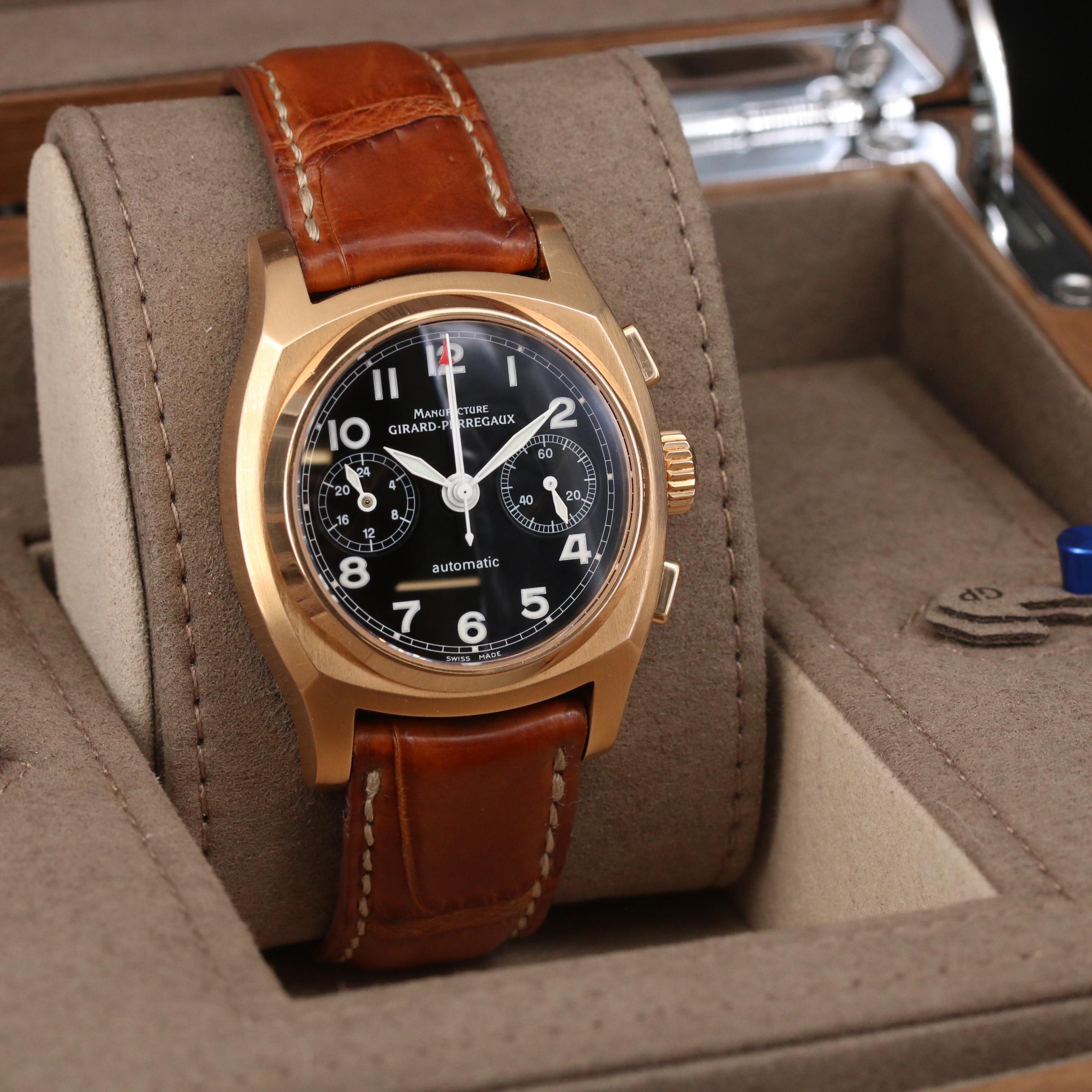 1960 Girard-Perregaux 18K Rose Gold Automatic Chronograph Watch