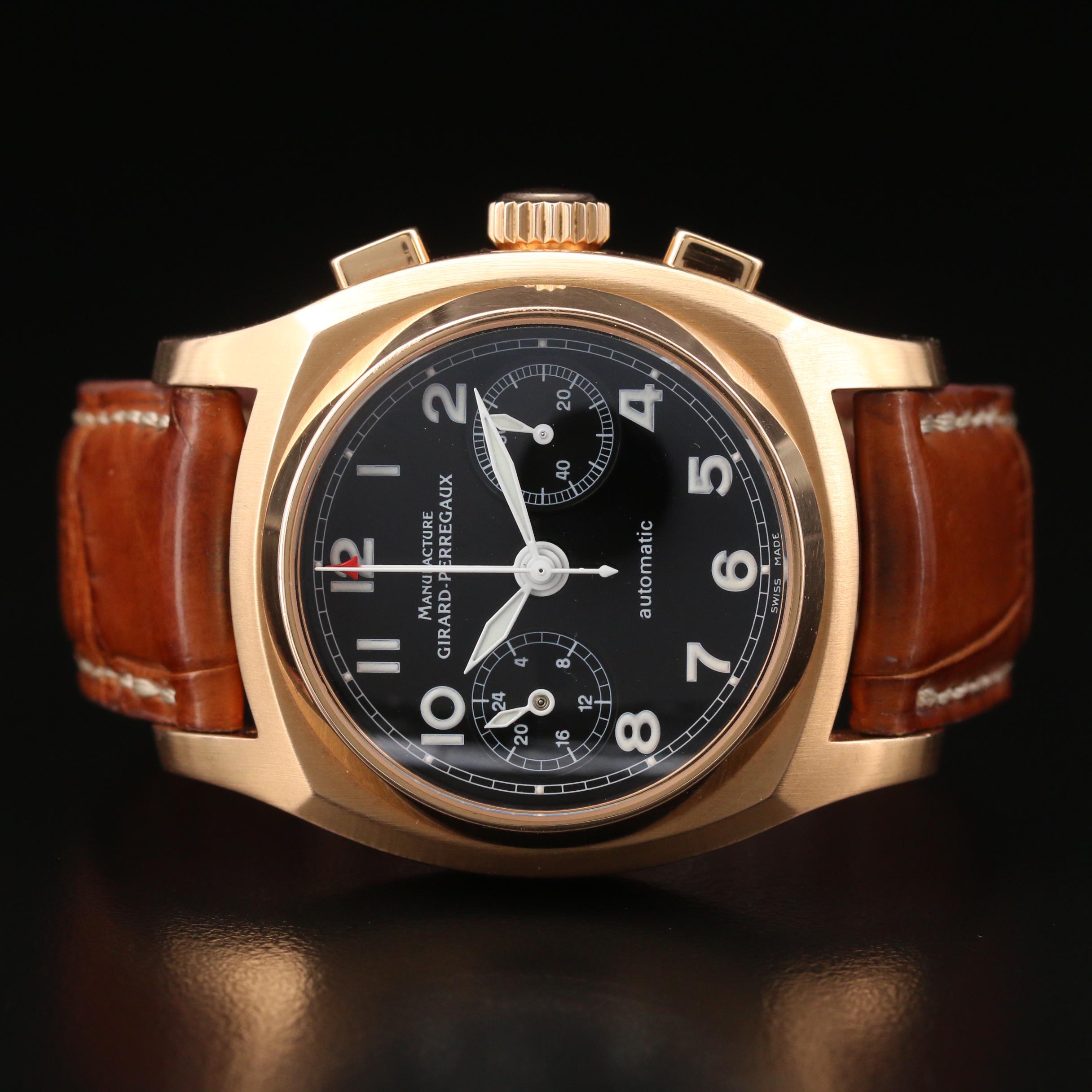 1960 Girard-Perregaux 18K Rose Gold Automatic Chronograph Watch