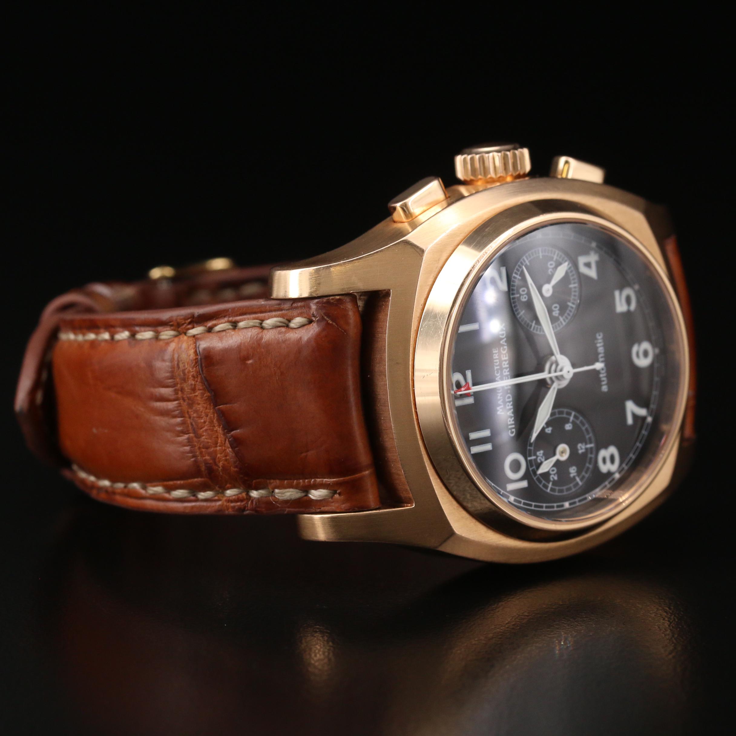 1960 Girard-Perregaux 18K Rose Gold Automatic Chronograph Watch