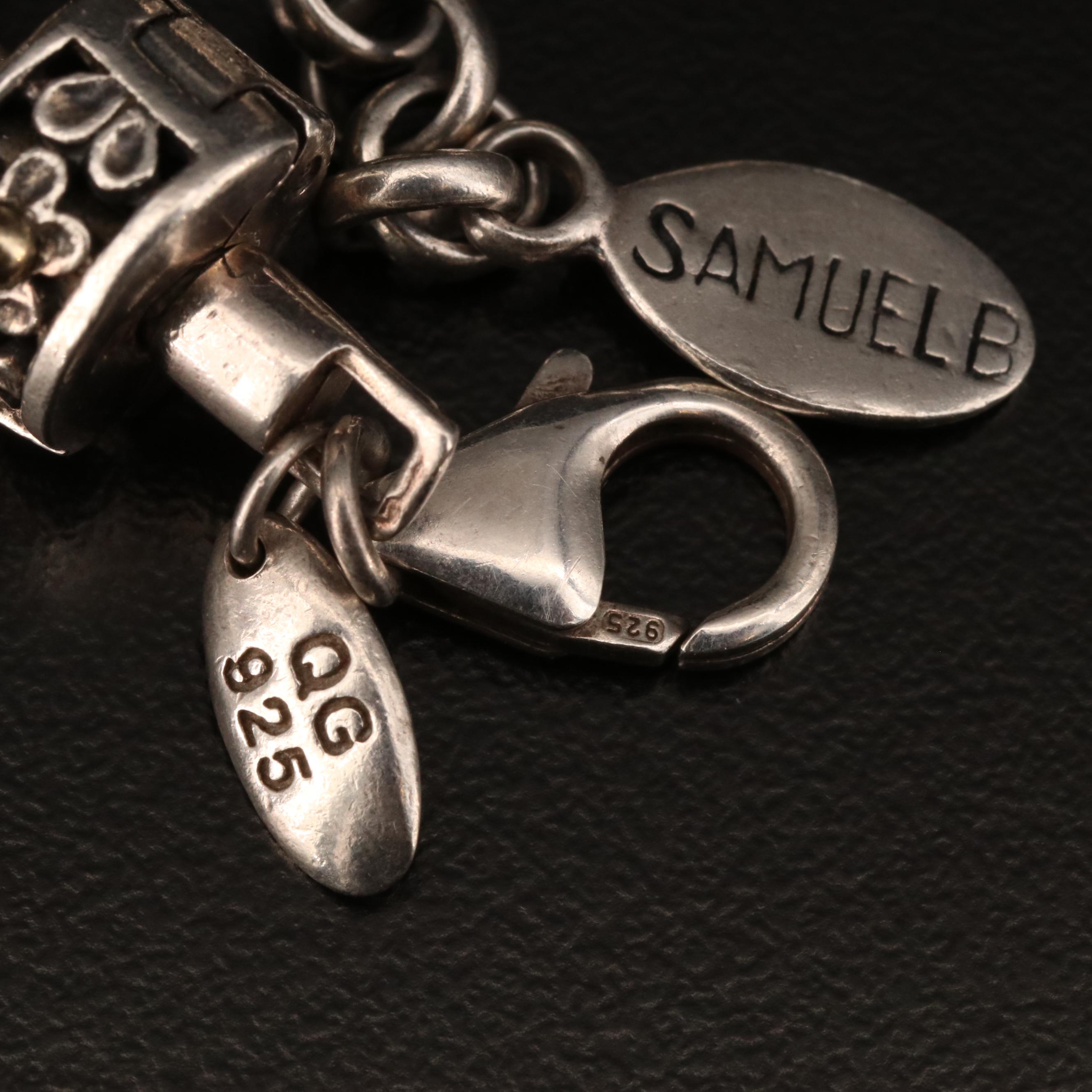 Samuel B Sterling Charm Bracelets with 14K, 18K and Topaz Accents