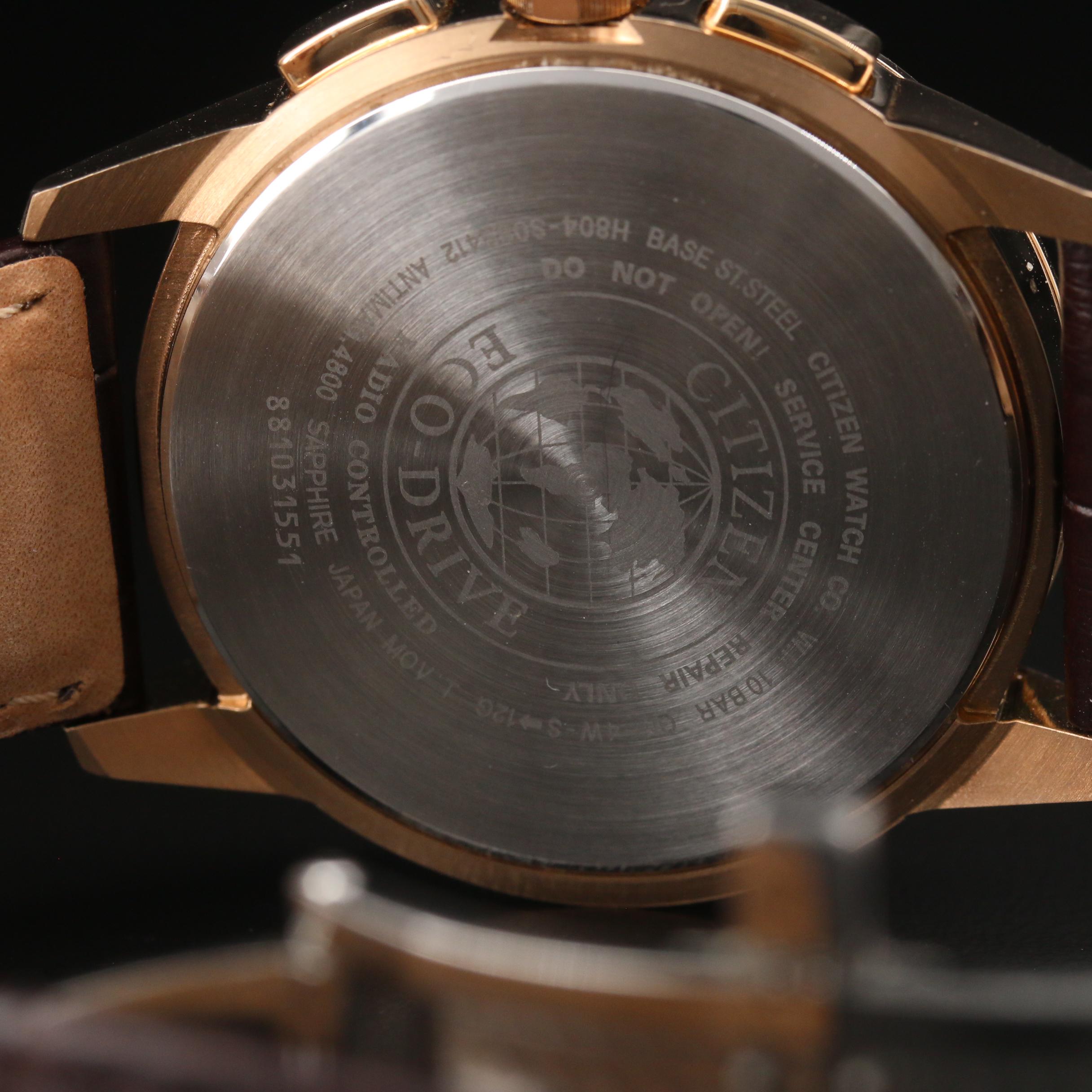 Citizen Eco-Drive World Chronograph A-T Rose Gold Tone Quartz Watch