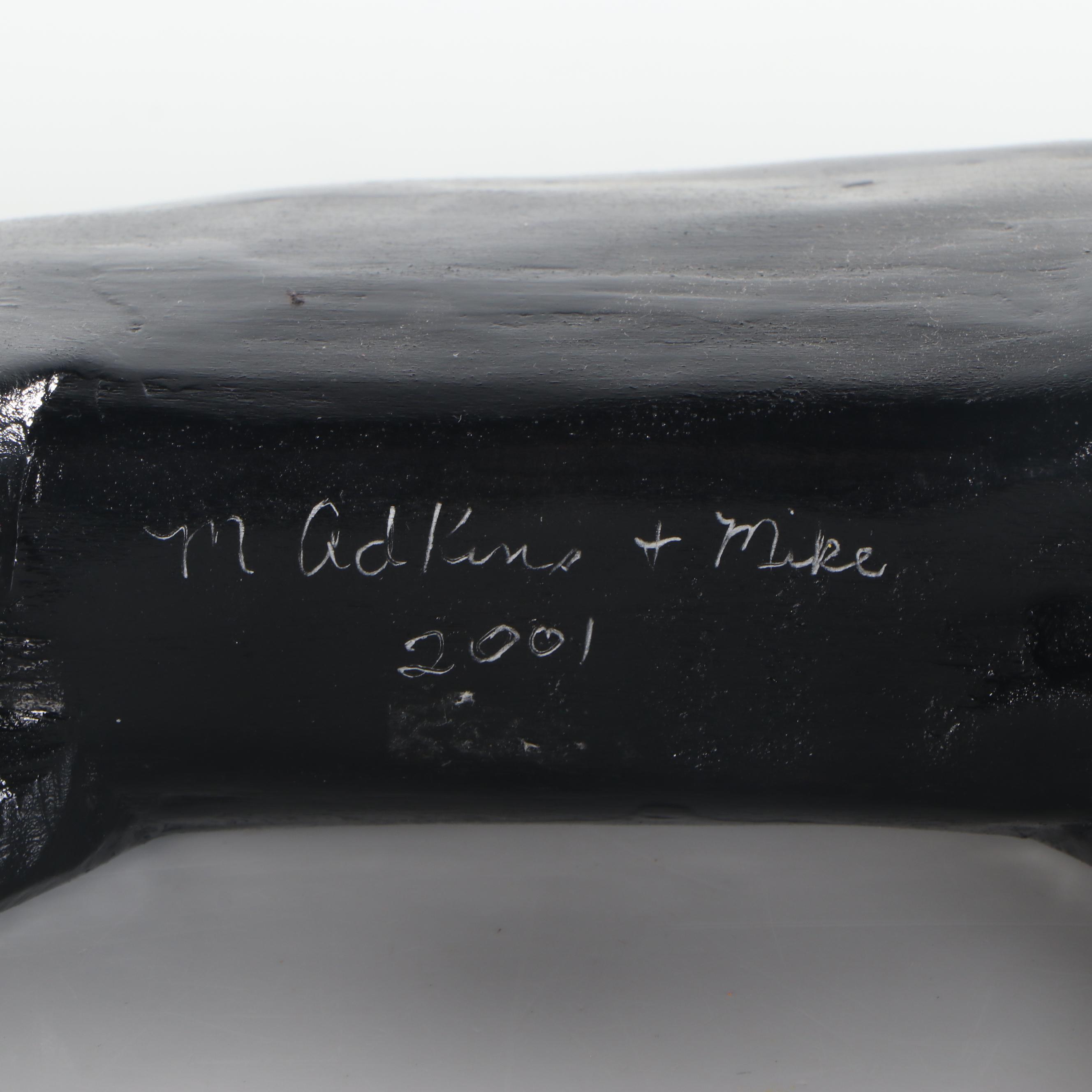 Minnie Adkins and Mike Norris Folk Art Wooden Sculpture of Black Horse, 2001