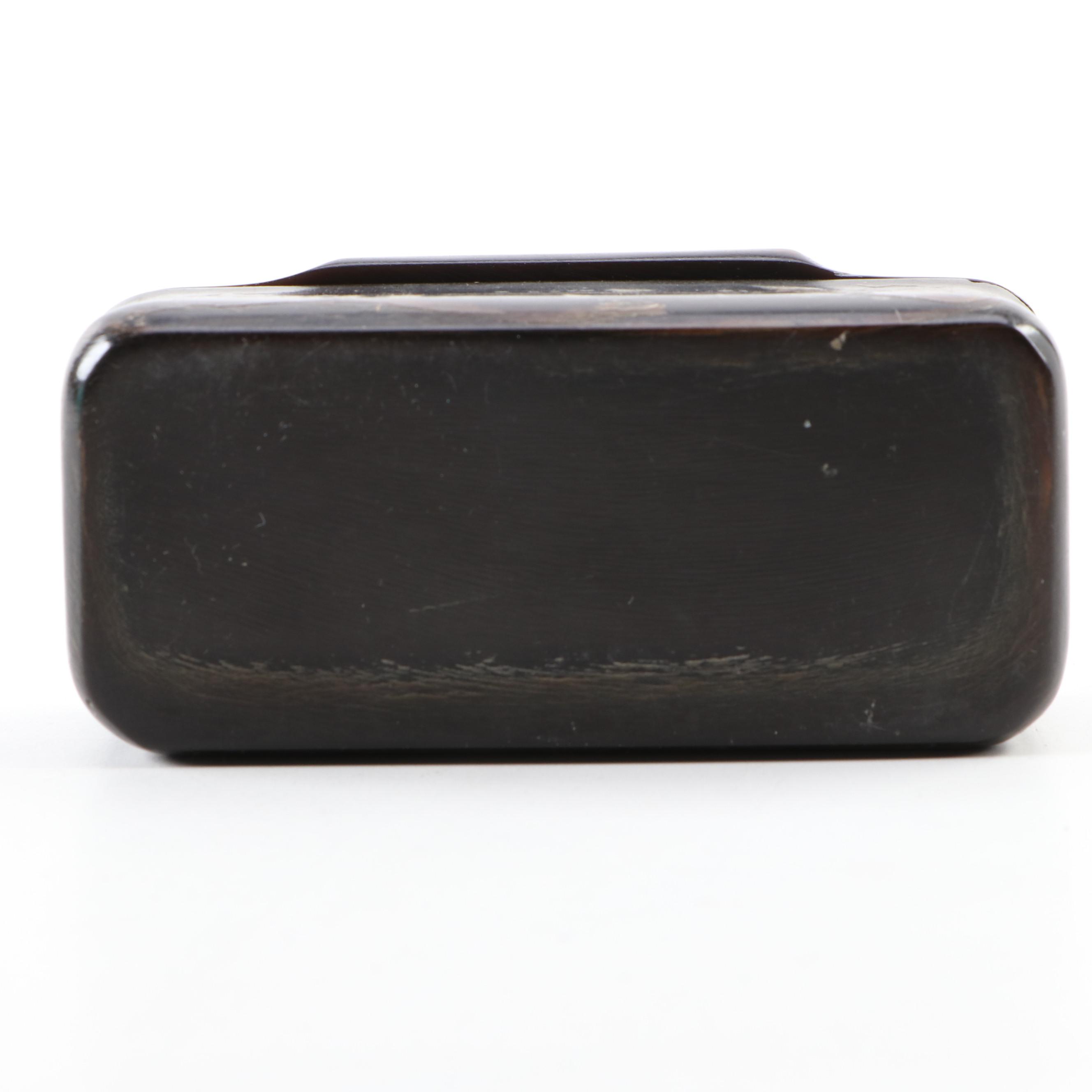 Carved Horn and Tortoiseshell Snuff Box, 19th Century
