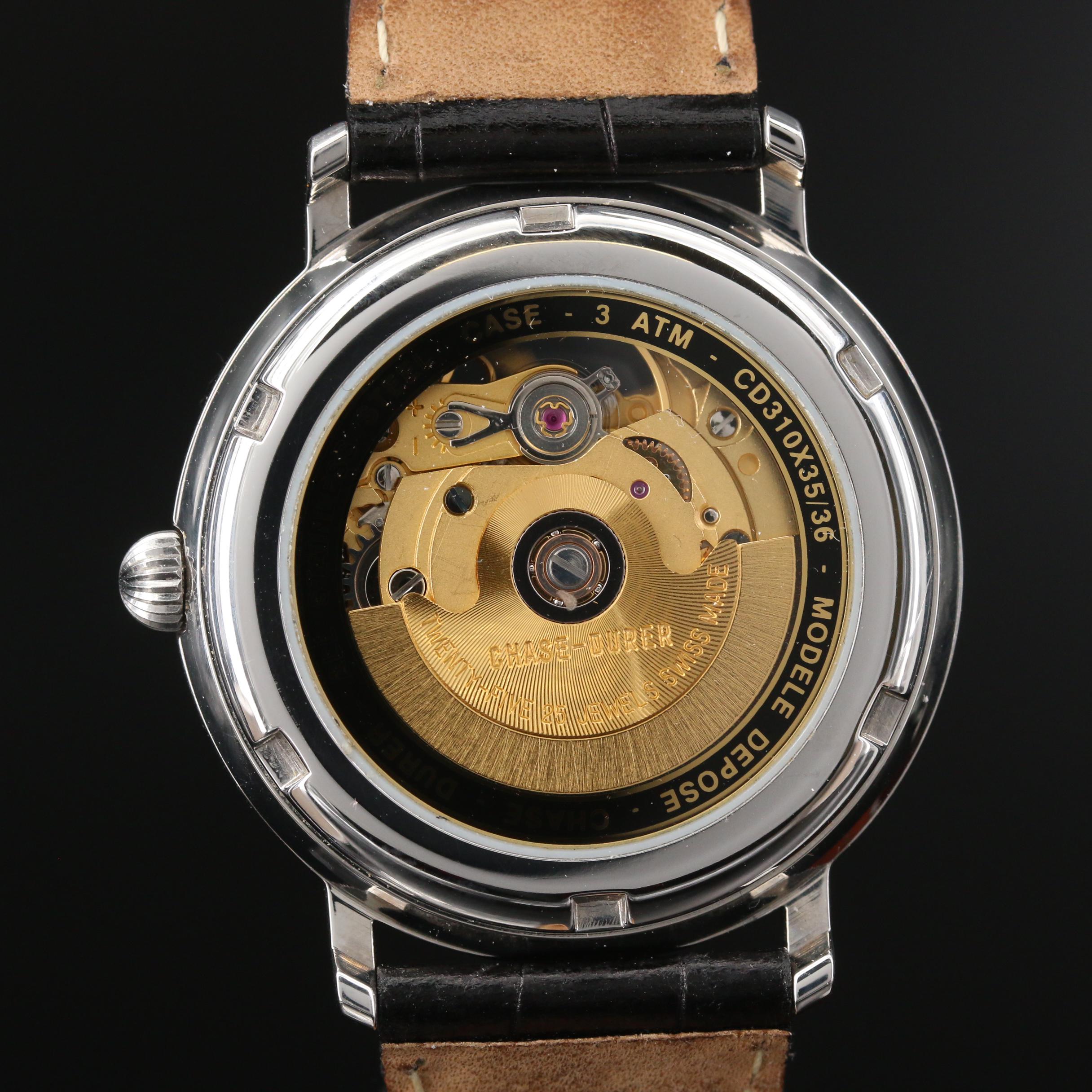 Chase-Durer "Courier" Stainless Steel Automatic Watch