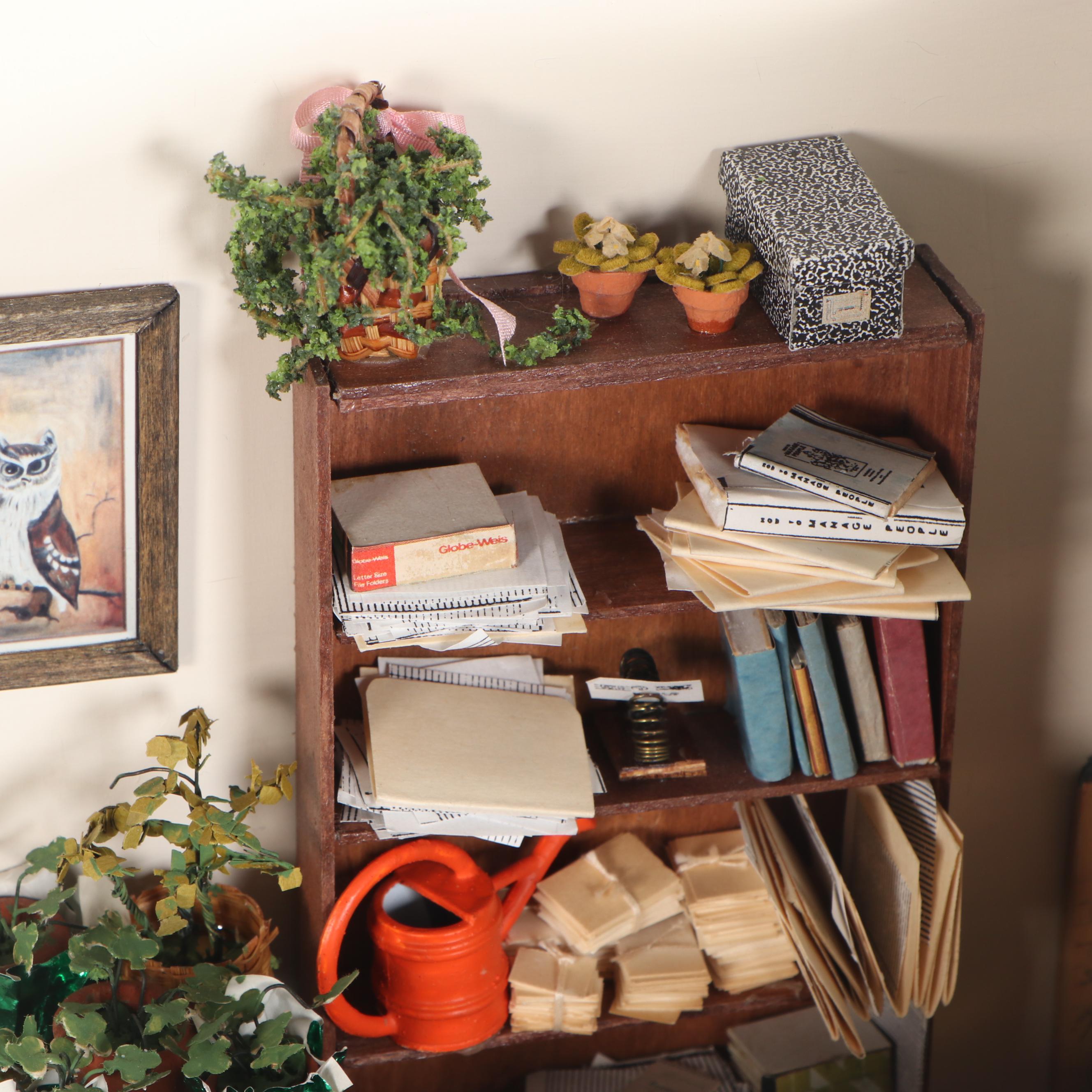 Miniature Office Diorama Featuring Furniture and Accessories, 1992