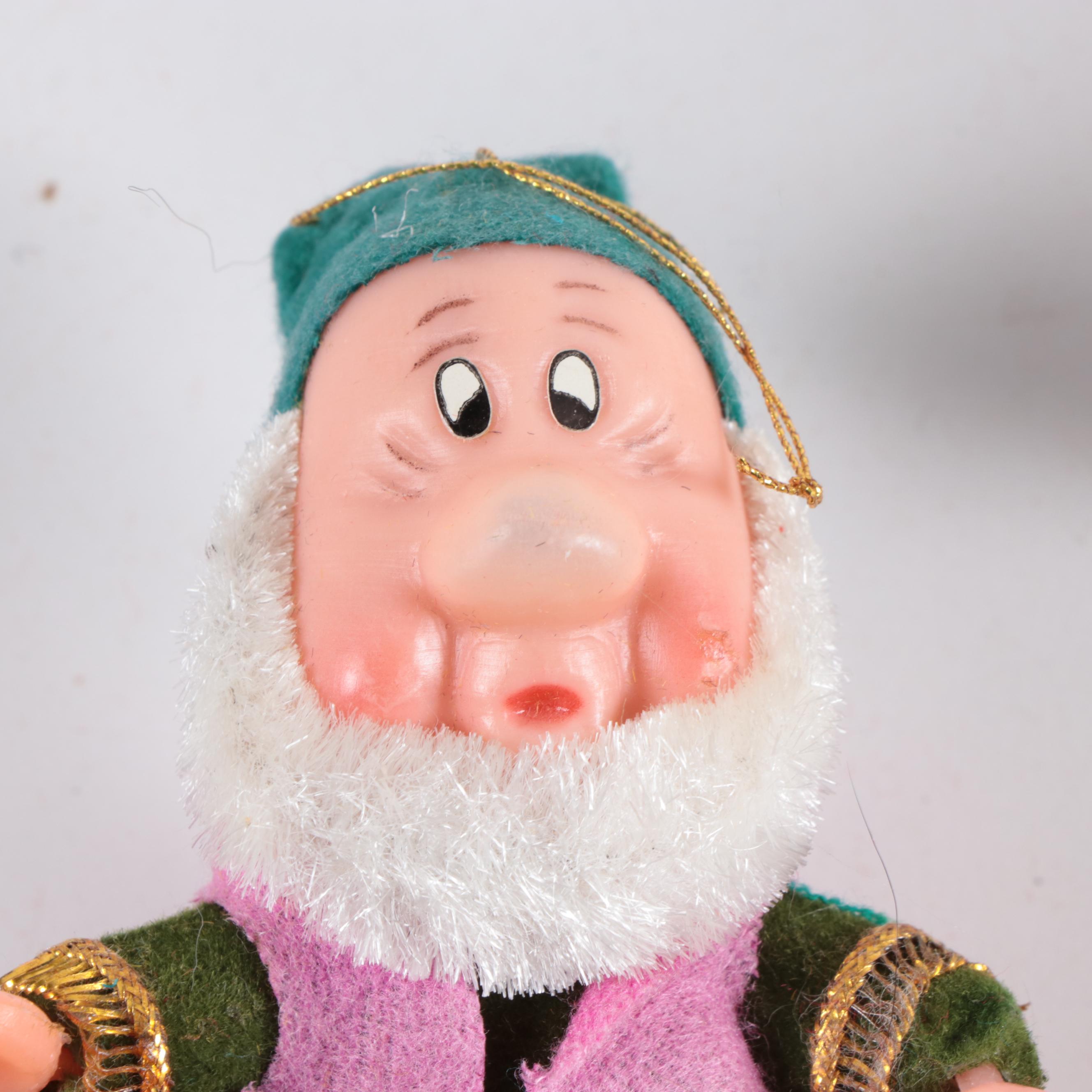 Walt Disney "Snow White and the Seven Dwarfs" Felted Ornaments, 1960s