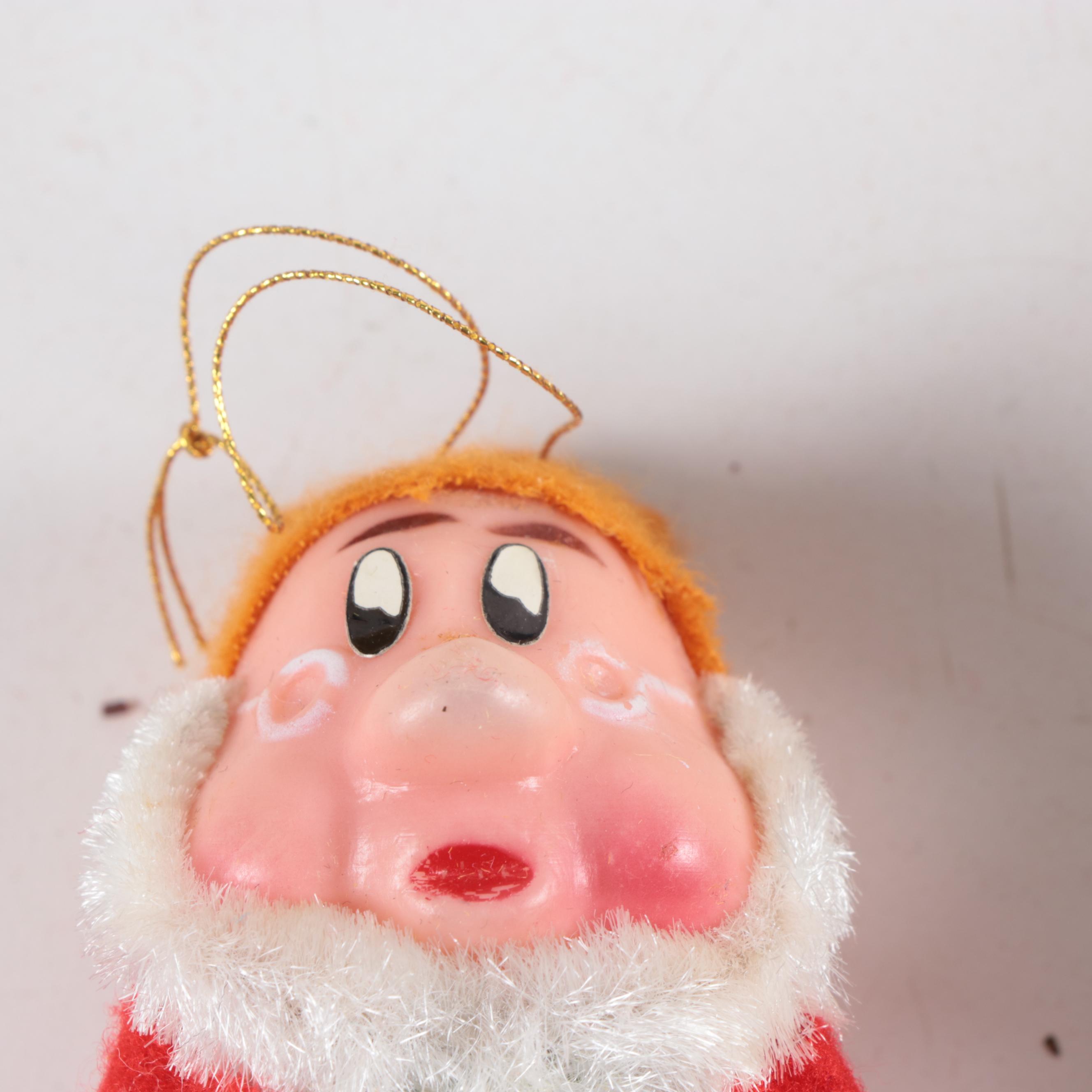 Walt Disney "Snow White and the Seven Dwarfs" Felted Ornaments, 1960s