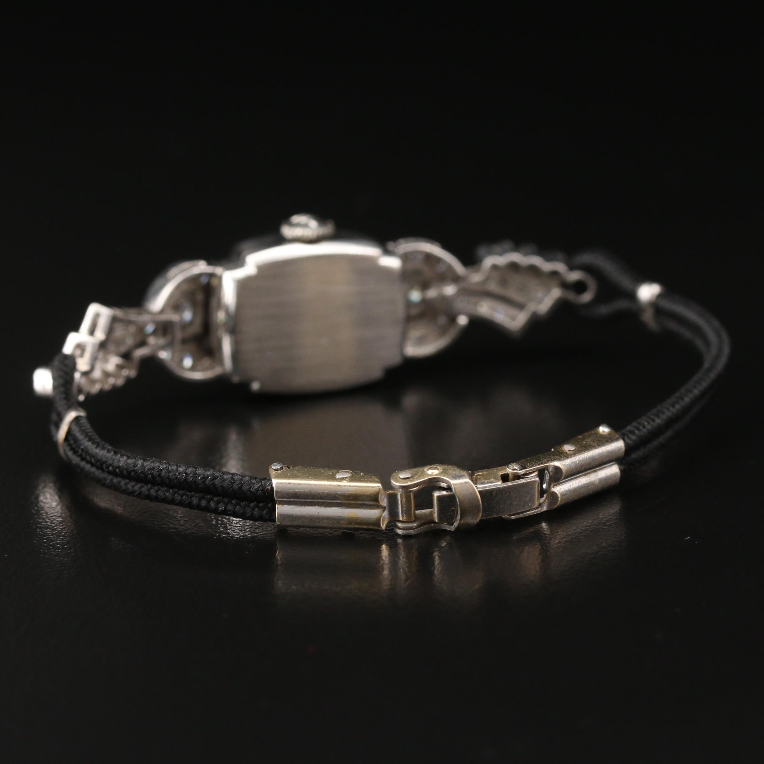 Vintage Hamilton Platinum and 1.25 CTW Diamond Stem Wind Watch