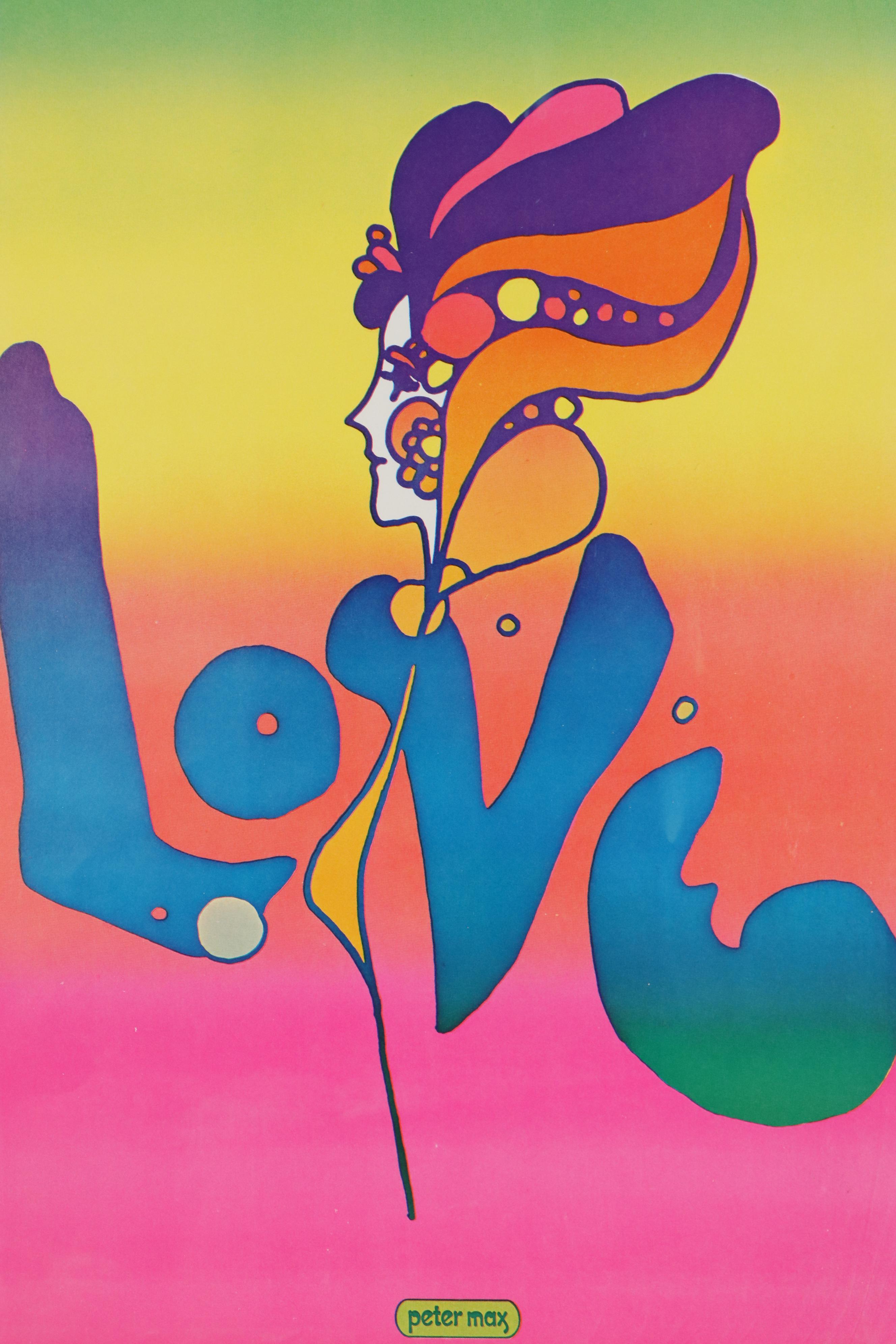 Peter Max Offset Lithograph "Love," 1970